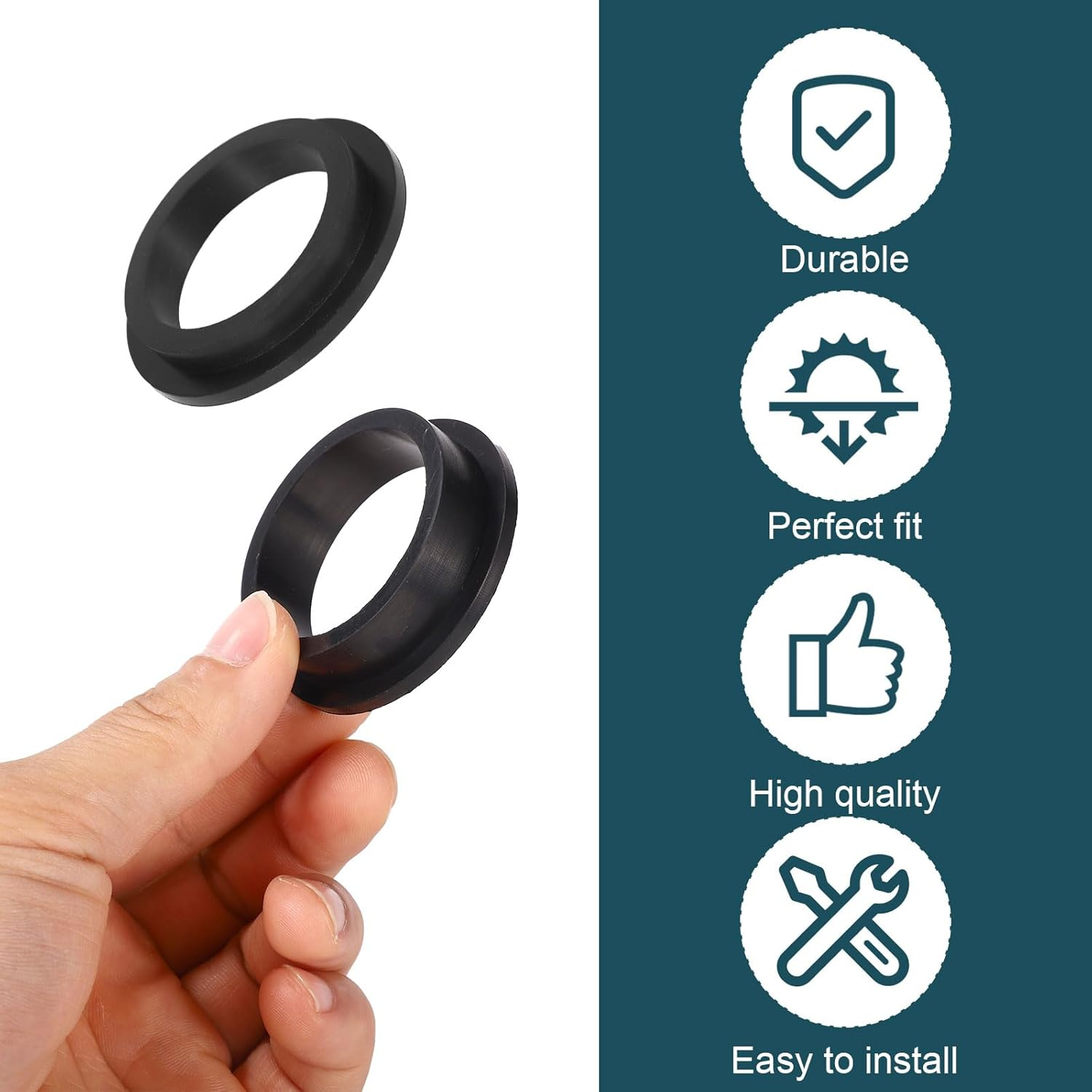 5Pcs 11228 and 2Pcs 11412 Pool Pump Seal Gaskets, Black Rubber Pool L-Shape O-Ring Gaskets Compatible with Intex Sand Filter Pump Motors image number 1