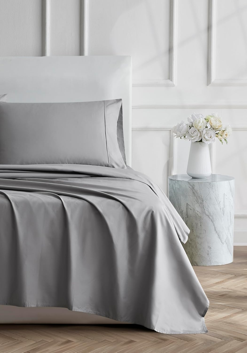 Linen Closet Ultimate Percale Dark Gray Queen Set Sheet 4 Piece Set