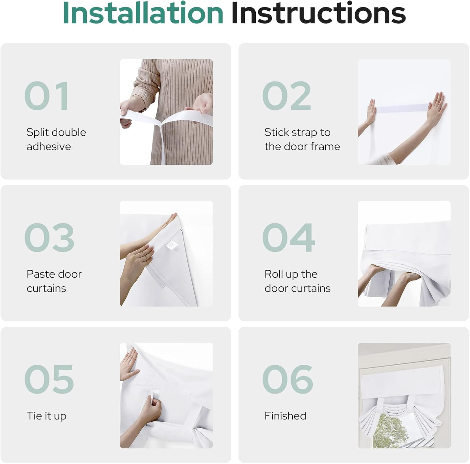 HOMEIDEAS Pure White French Door Curtains, 26 X 40 Inch, 1 Panel, Unlined, Velvet Blend, Tie Top, Indoor, Hallway