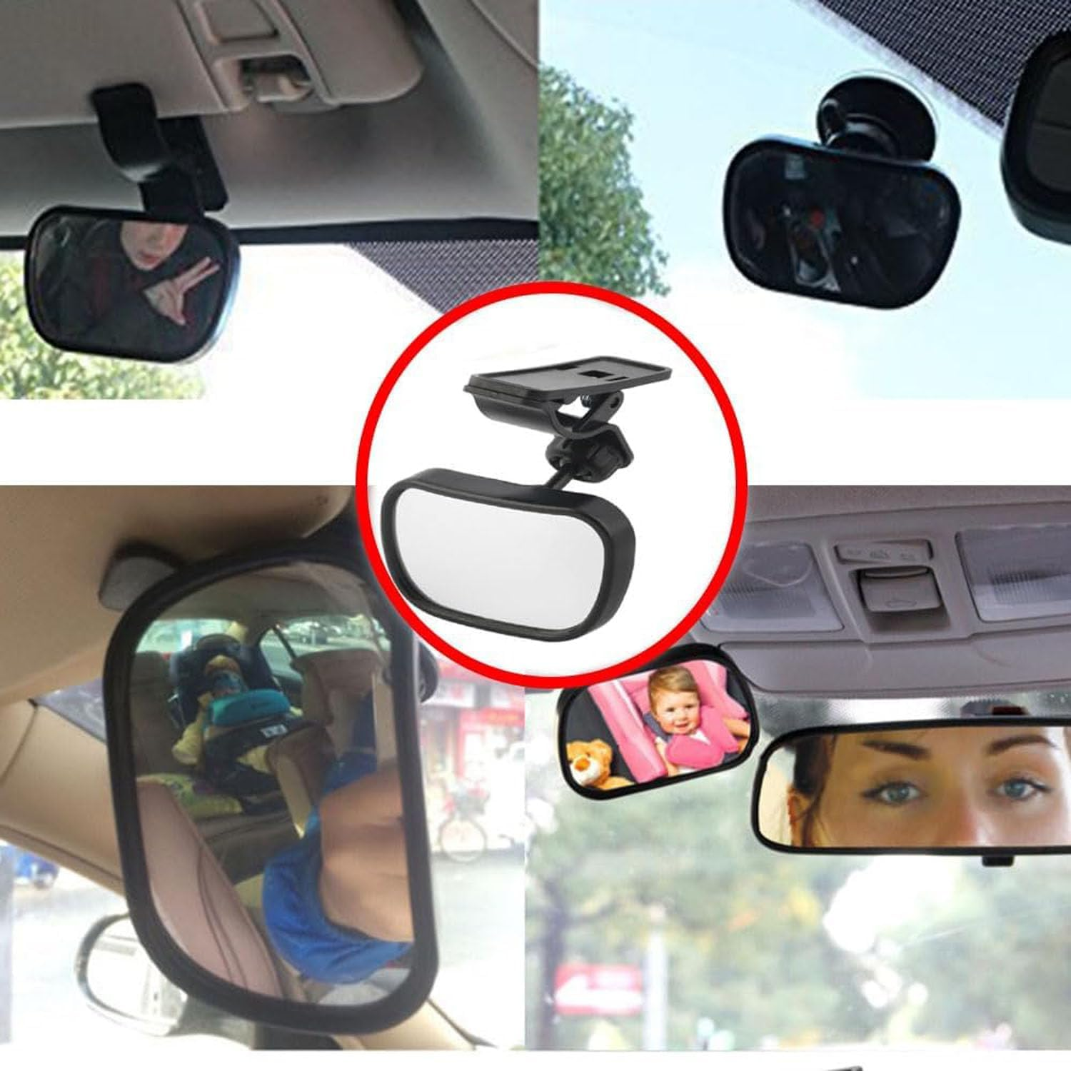 360&deg; Swivel Car Rear View Mirror,Baby Car Mirror,Shatterproof Adjustable Car Baby Rearview Mirror to See Rear Newborn,Babies,Infants and Kids,Easy to Install image number 5