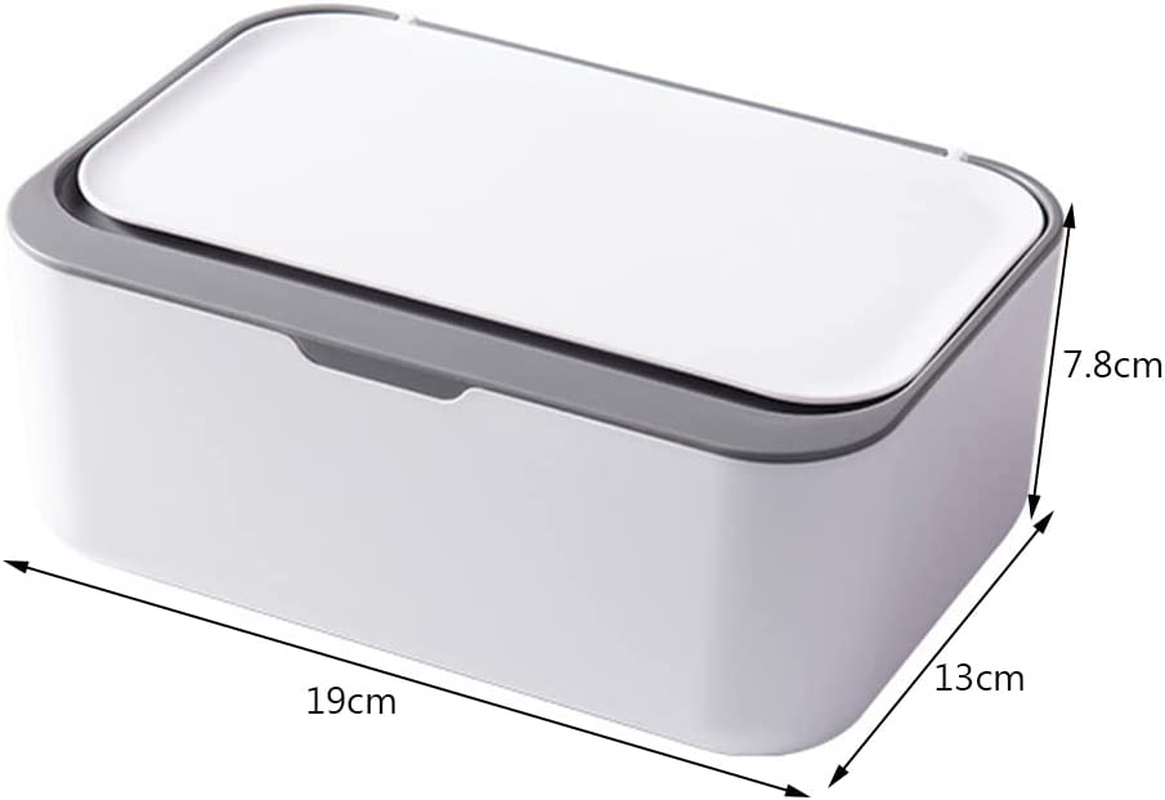 Wipes Dispenser with Silicone Non-Slip Pad, Large Capacity Baby Wipes Holders Case Keeps Wipes Fresh Wipes Container Dustproof Tissues Wipes Case for Home, Office (Gray)