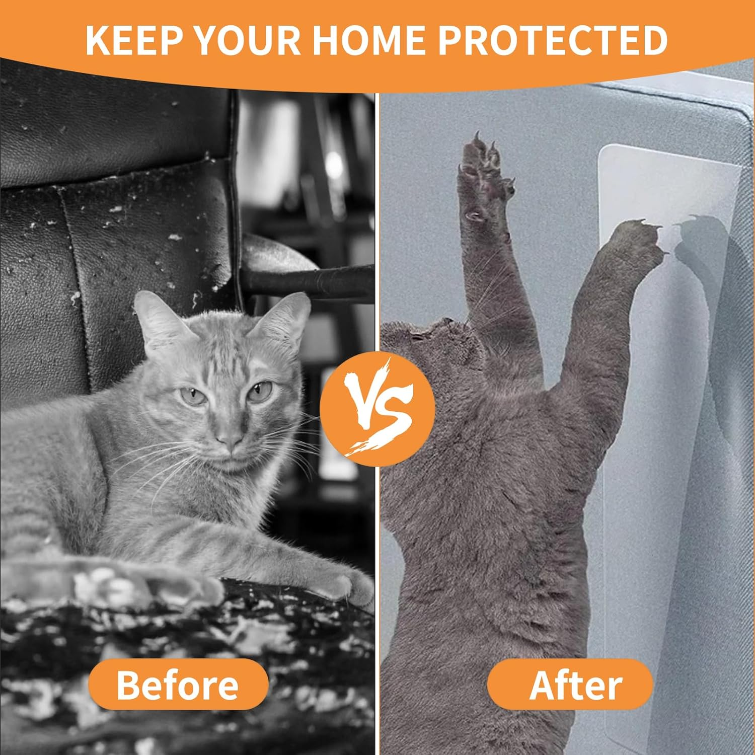 Cat Scratching Film, Self-Adhesive, 30 X 500 Cm Thick, One-Sided Adhesive Couch Scratch Protection, Couch Corner Protector for Cats, Transparent Couch Protection, Cat Repellent Tape image number 3