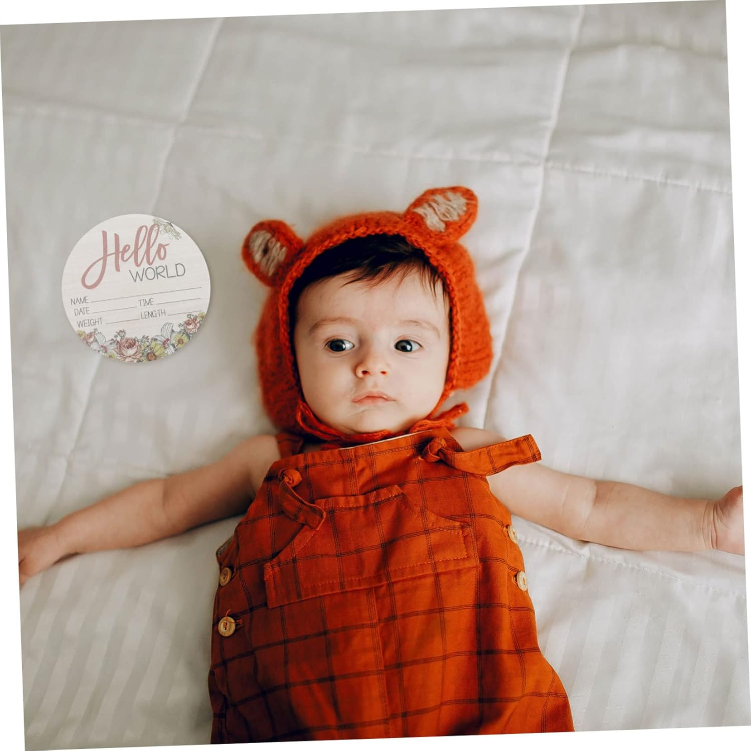 Wooden Birth Announcement Sign Photo Prop Premium Durable Material Handwrite Growth Details Newborn Welcome Plaque for Shower Nursery Decor image number 4