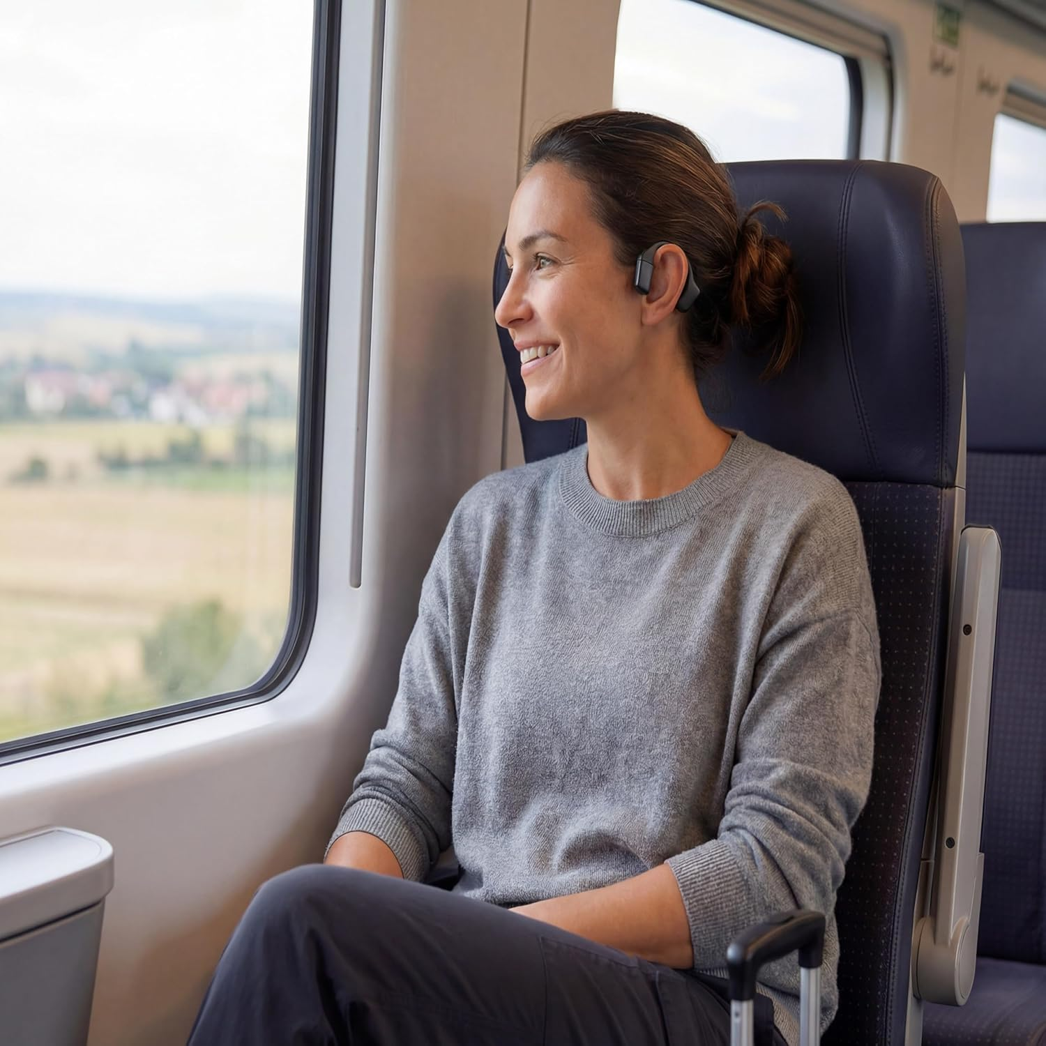 Intempo Amalfi plus Wireless Earbuds - Open Ear Headphones, Running/Travel, Perceive Environment, up to 24 Hours Playtime, Rain & Sweat Resistant, Charging Case Included, Black image number 1