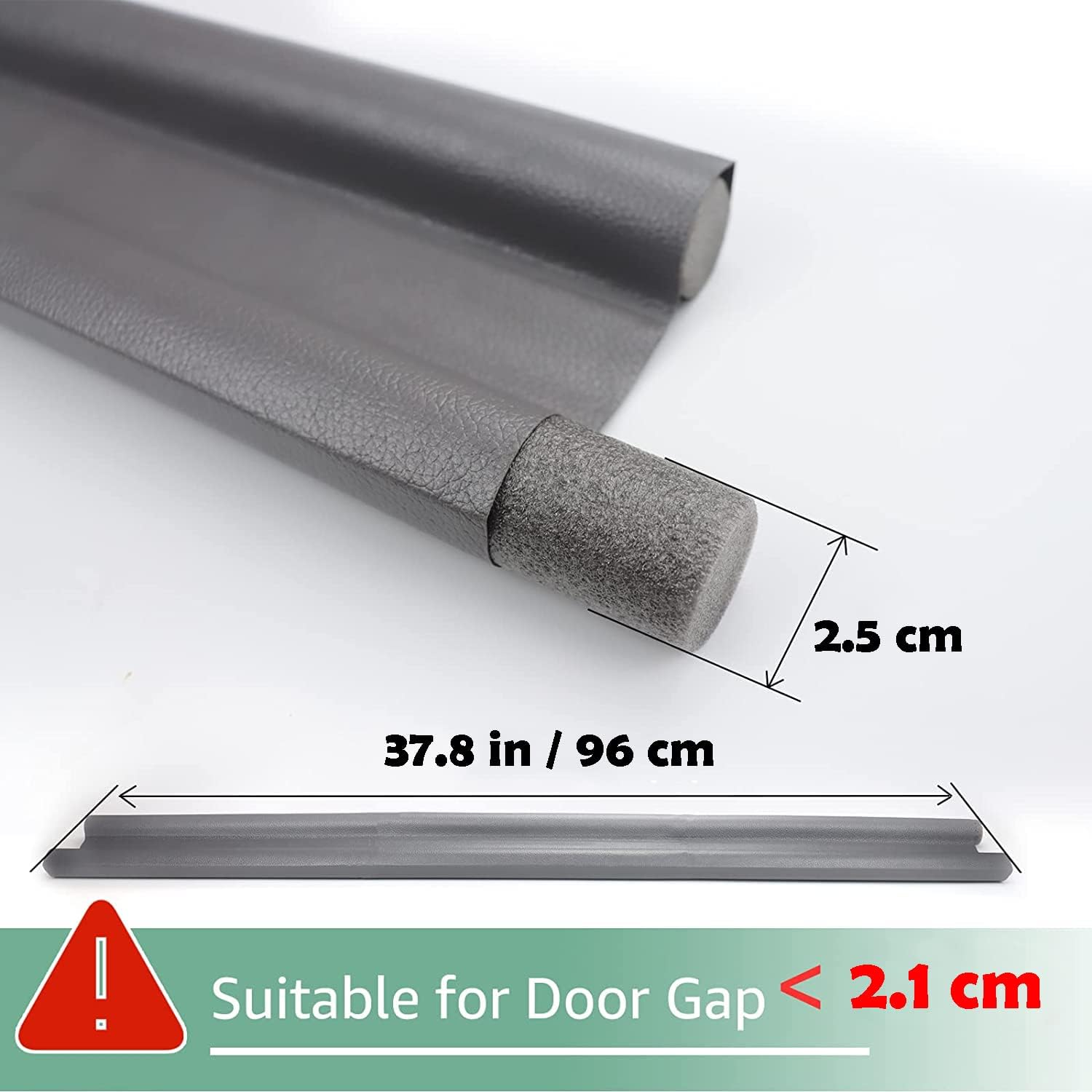 1 Pack Twin Door Draft Stoppers, 96CM Double Side Door Draft, Tailorable Noise Blocker Reduction Windshield under Door Bottom Seal Strip Energy Saving for Bottom of Doors(Grey) image number 5