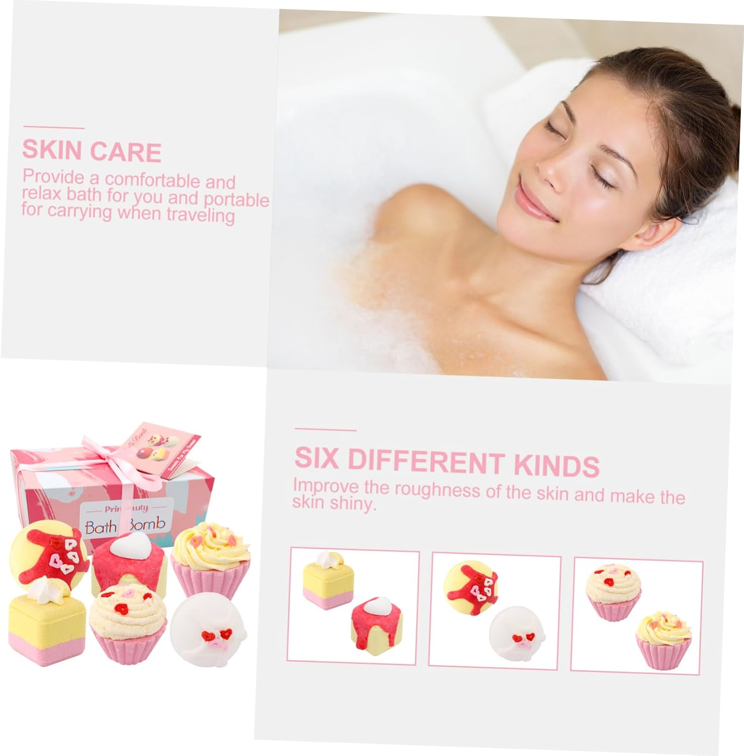 OHPHCALL 6Pcs Cake Shape Bath for Moisturizing Shower Aromatherapy Gentle Skin Nourishment for Relaxation And image number 1