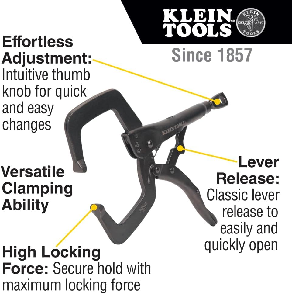 Klein Tools A-38632 C-Clamp Locking Pliers Standard-Jaws 11" image number 2