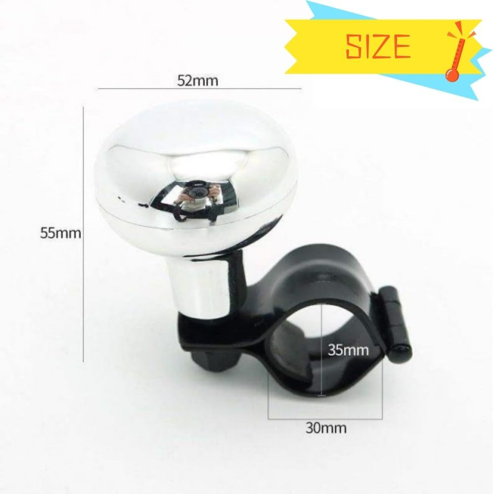 Goxfaca Steering Wheel Knob Ball Spinner Auxiliary Booster Aid Control Grip Assister Handle Ball Fit for Most Vehicles Cars Trucks Boats Marine, Black image number 4