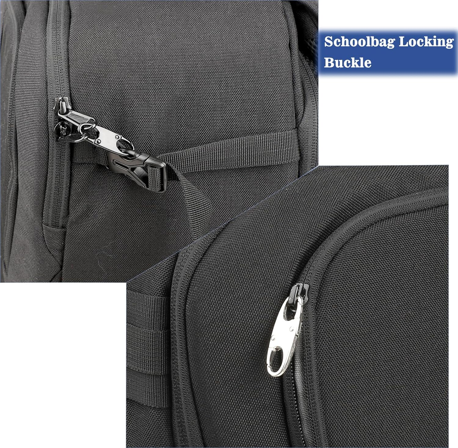 Anti-Theft Zipper Clips, 6-Pack S-Shaped Carabiner Locks with Mini Snap Hooks for Backpacks, Camping, Fishing, Travel, and Outdoor Sports, Black & Silver & Gray, Fashion image number 1