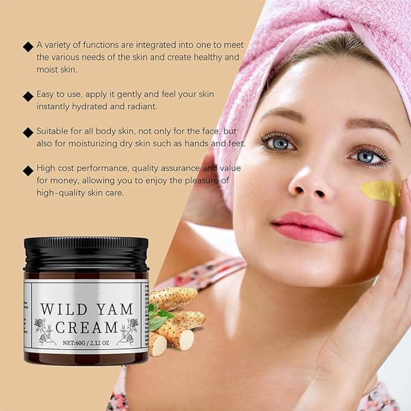 Organic Wild Yam Cream for Hormone Balance, Organic Concentra Wild Yam Cream, Natural Night Sweats Cream for Man & Women, Deep Moisturization 60G/2 Oz (3) image number 6