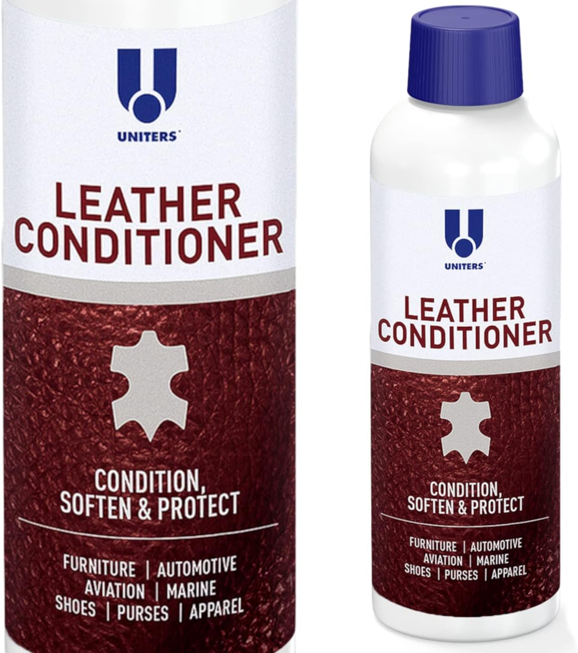 UNITERS Leather Conditioner Cream Protector &ndash; Leather Conditioner for Car Seats, Motorcycles, Furniture, Holsters, Saddle, Handbags, Apparel, Boots and Shoes - Interior Care Products 500Ml 16.9 Oz