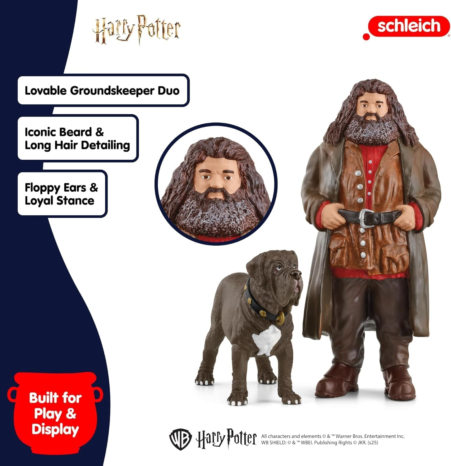 Schleich Harry Potter - Hagrid and Fang the Dog Figurines - 2 PC Harry Potter Set - Wizarding World Collectible Figures for Kids and Adults - Toys for Ages 6+ | 42638 image number 3