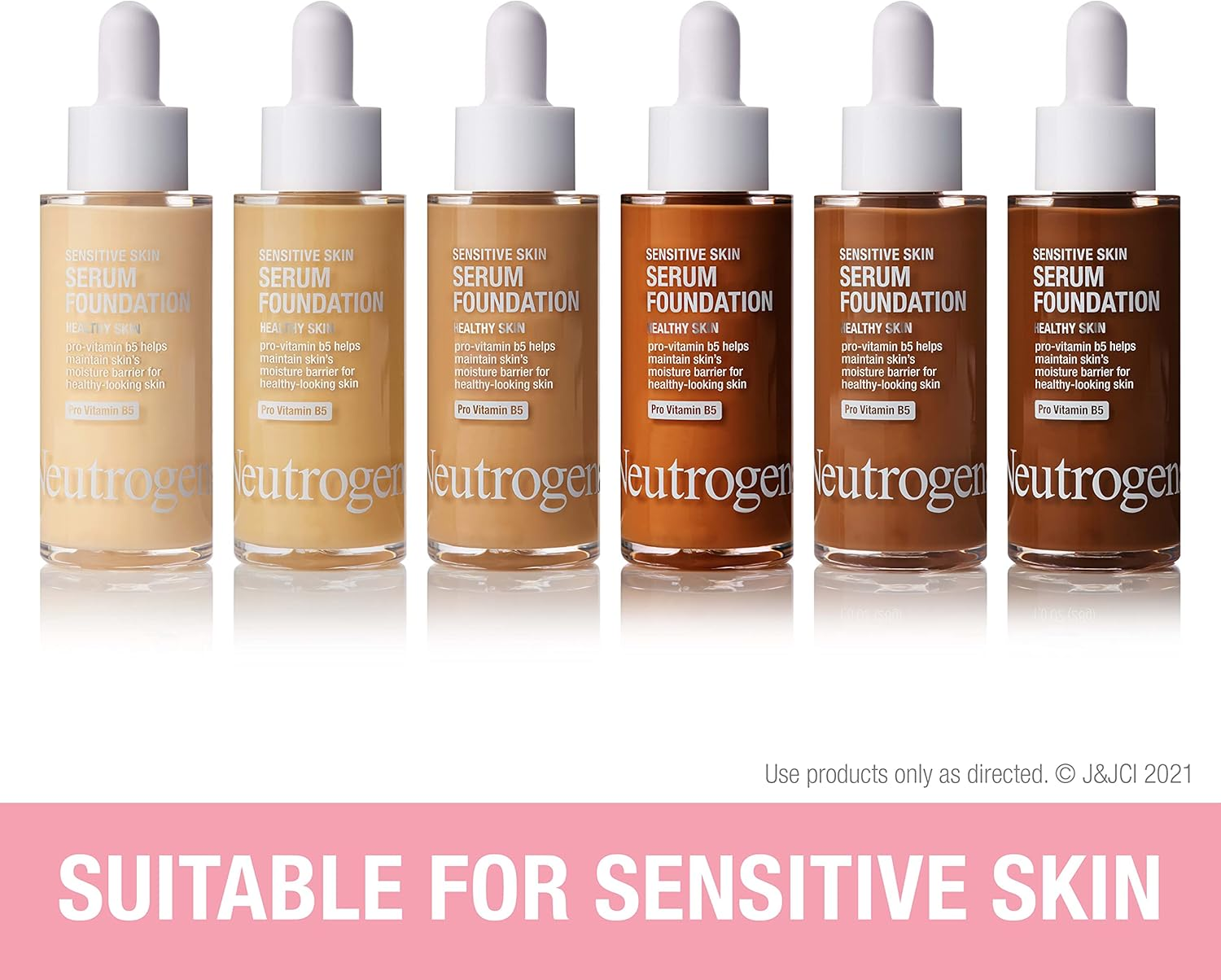 Neutrogena Healthy Skin Sensitive Skin Serum Foundation with Pro-Vitamin B5, Color Correcting & Pore Minimizing Liquid Foundation & Face Serum, Buildable Coverage, Medium 02, 1 Oz