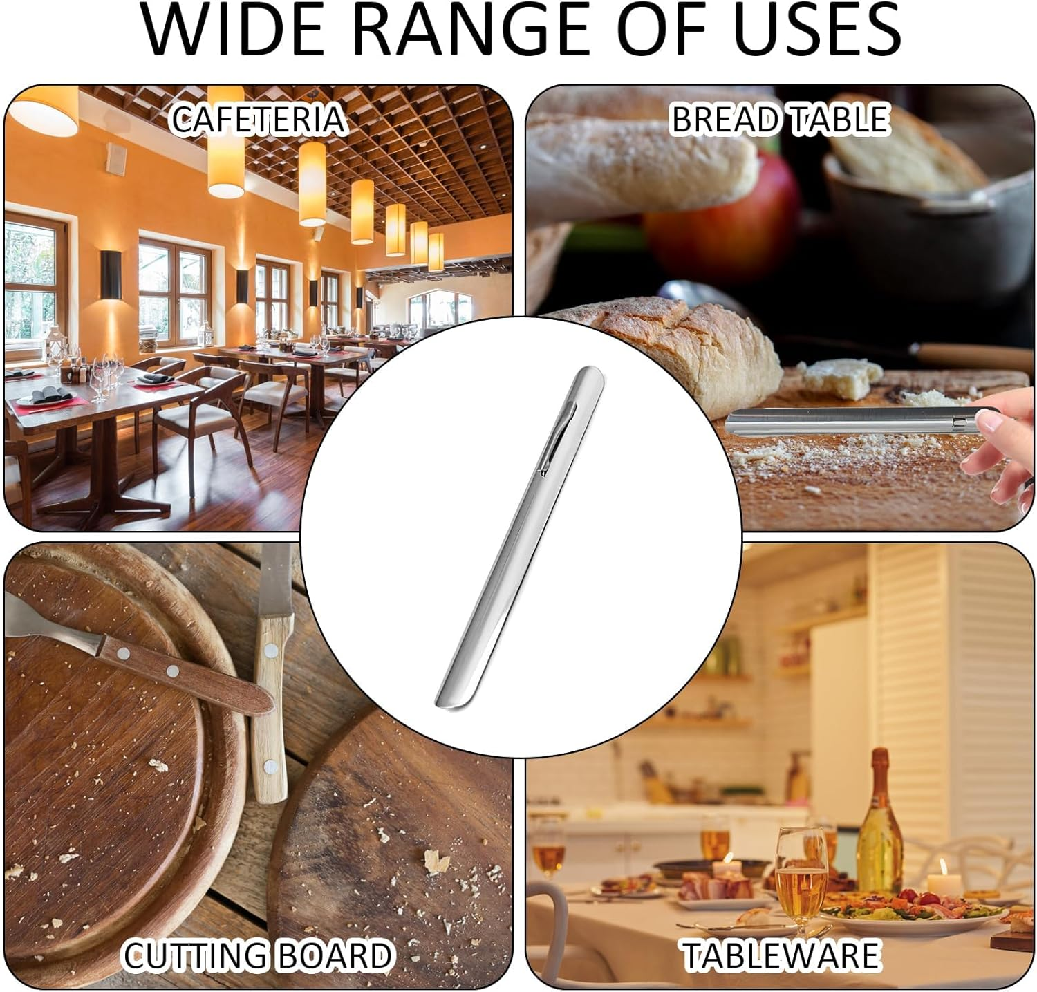 Crumb Remover, Stainless Steel, Curved Edge, Table Brush, Crumb Brush, Table Sweeper, Clip - Accessories for Cleaning Tablecloths, Shovel for Food Leftovers - Compact Aid for Dining Tables (2 Pieces) image number 4