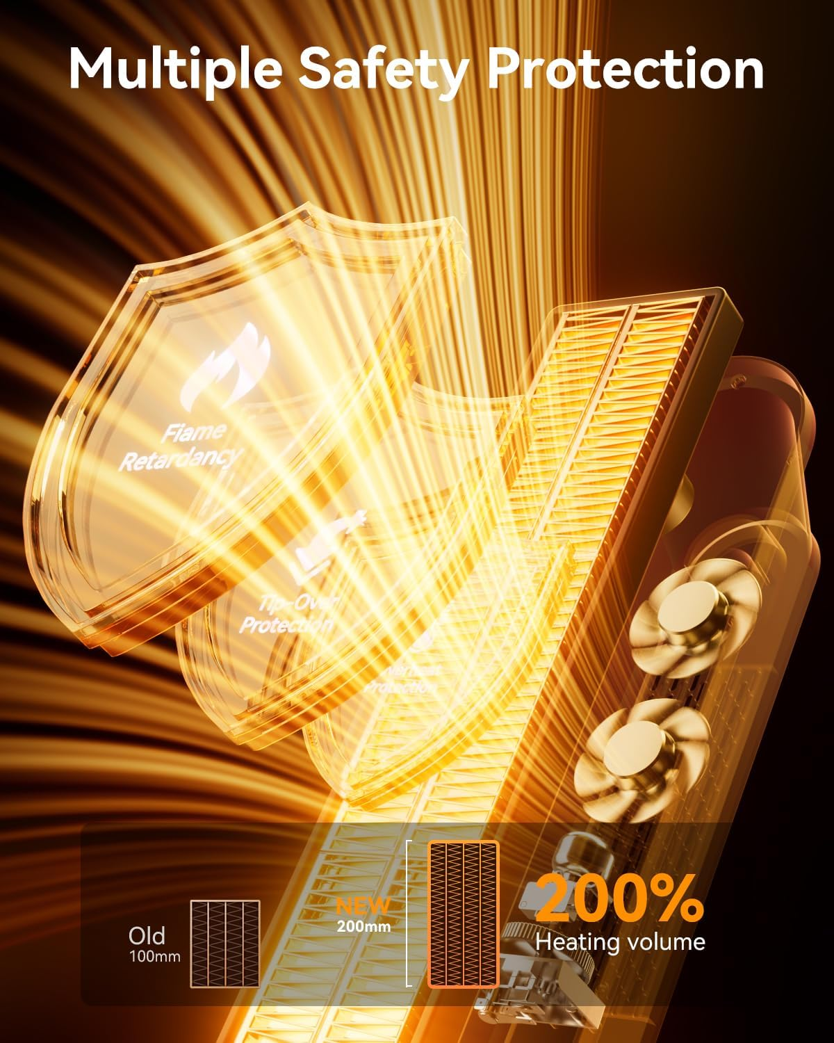 Micomlan Fan Heater for Bedroom, 2000W Fast Heating Space Heaters, Portable Ceramic PTC Tower Heater 12H Timer, Oscillating Electric Heater for Bathroom, Living Room, Office, Large Room, Indoor Use image number 1