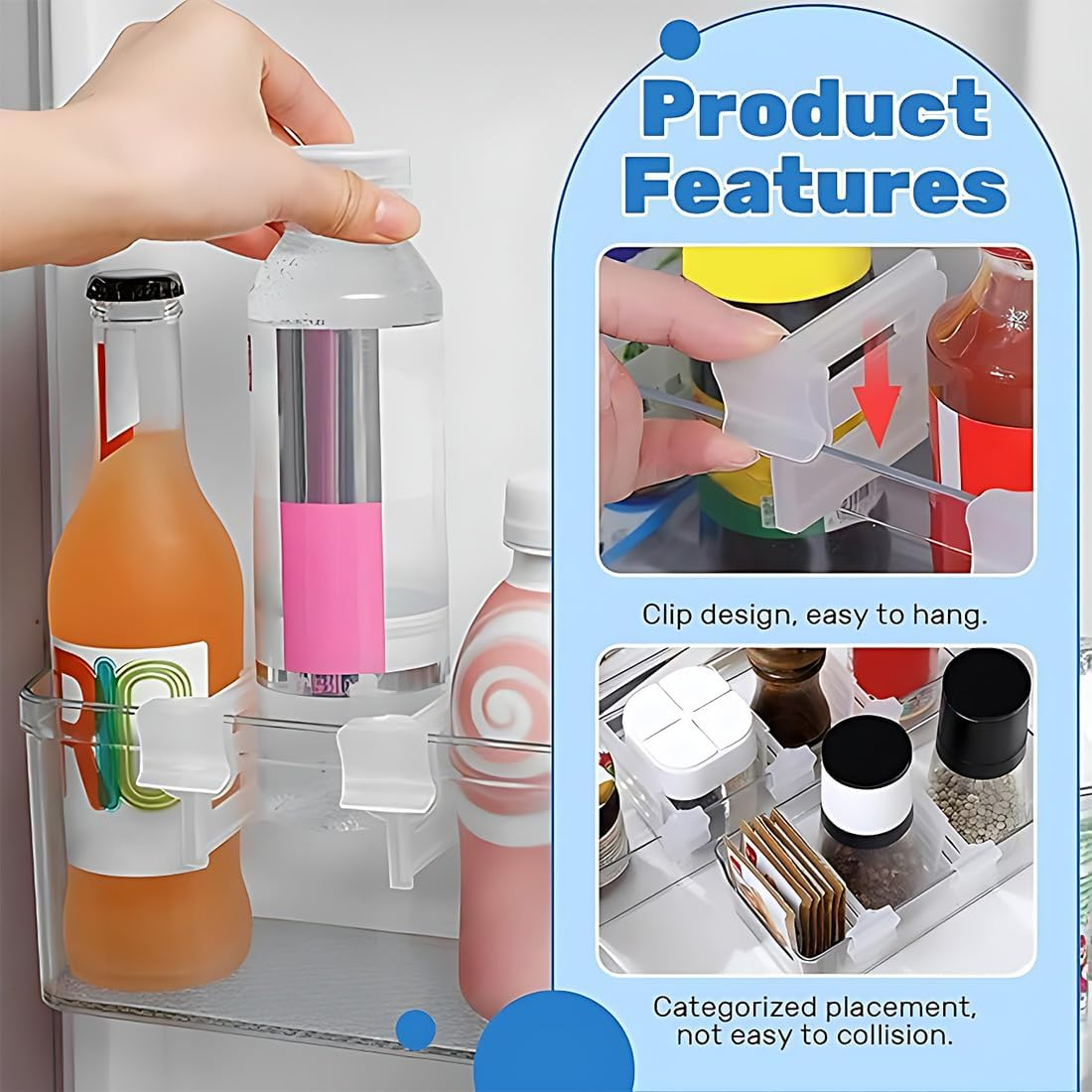 Fridge Organiser, Set of 16, Kitchen Storage Box, Organisation, Adjustable Drawer Insert, Extendable Drawers, Shelf Insert in Kitchen Cabinet for Kitchen, Fridge, Cabinets Shelf Insert for Cupboard image number 5