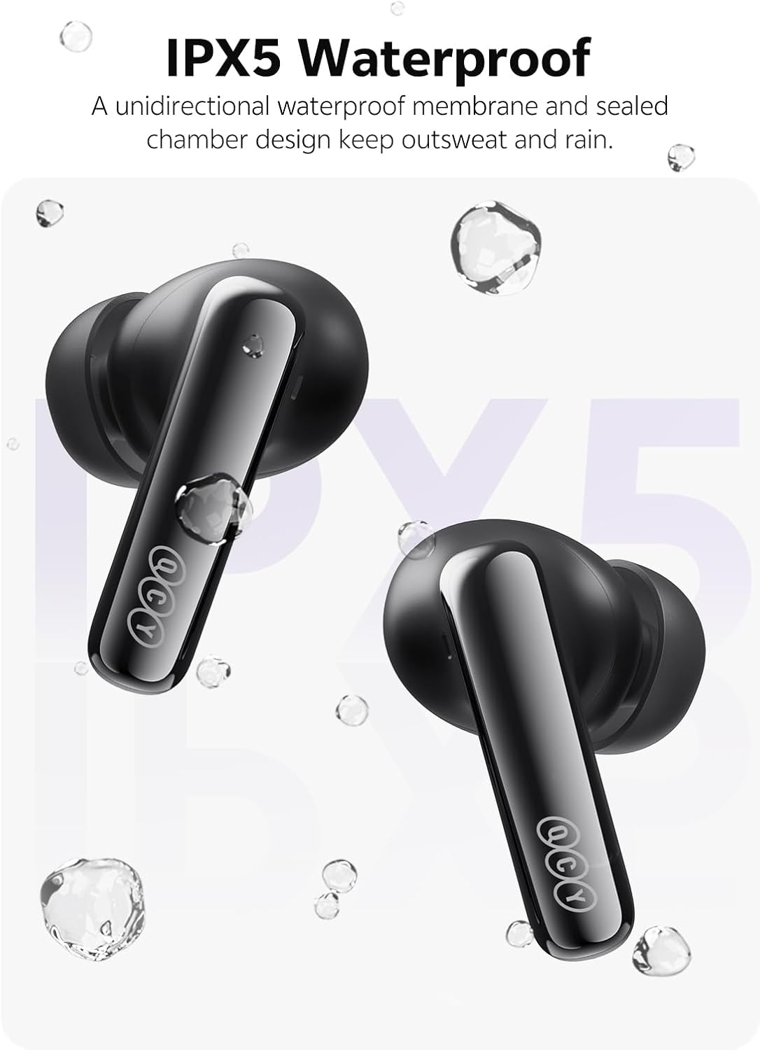 QCY Melobuds N70 Aadptive Hybrid Active Noise Cancelling Wireless Earbuds, Bluetooth 6.0 with 6 Mics Clear Call, LDAC Hi-Res Audio, 50H Playtime, Wireless Charging, IPX5 Waterproof - Titanium Gold image number 7
