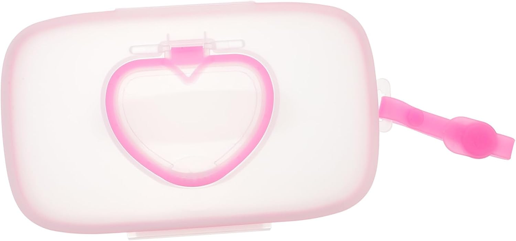Portable Baby Wet Tissue Box Hanging Wet Tissue Case Lid White and Pink for Outdoor Travel Infant Hand Mouth Wipes Storage image number 3