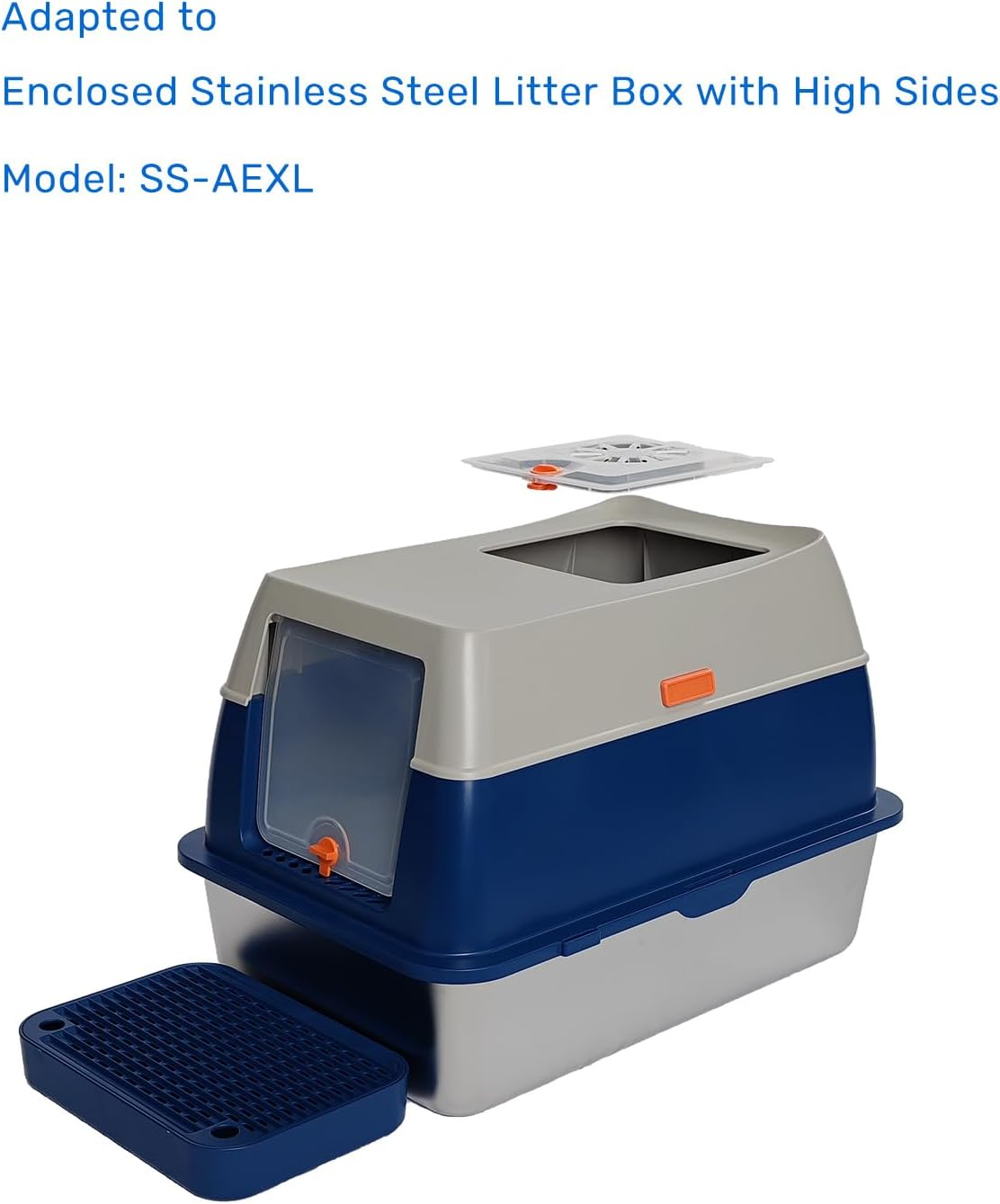 Cat Litter Box Air Filter (Enhancement) for FOXORU Enclosed Stainless Steel Litter Box with High Sides, Top Entry Cover + 16Pcs Replaceable Carbon Filters