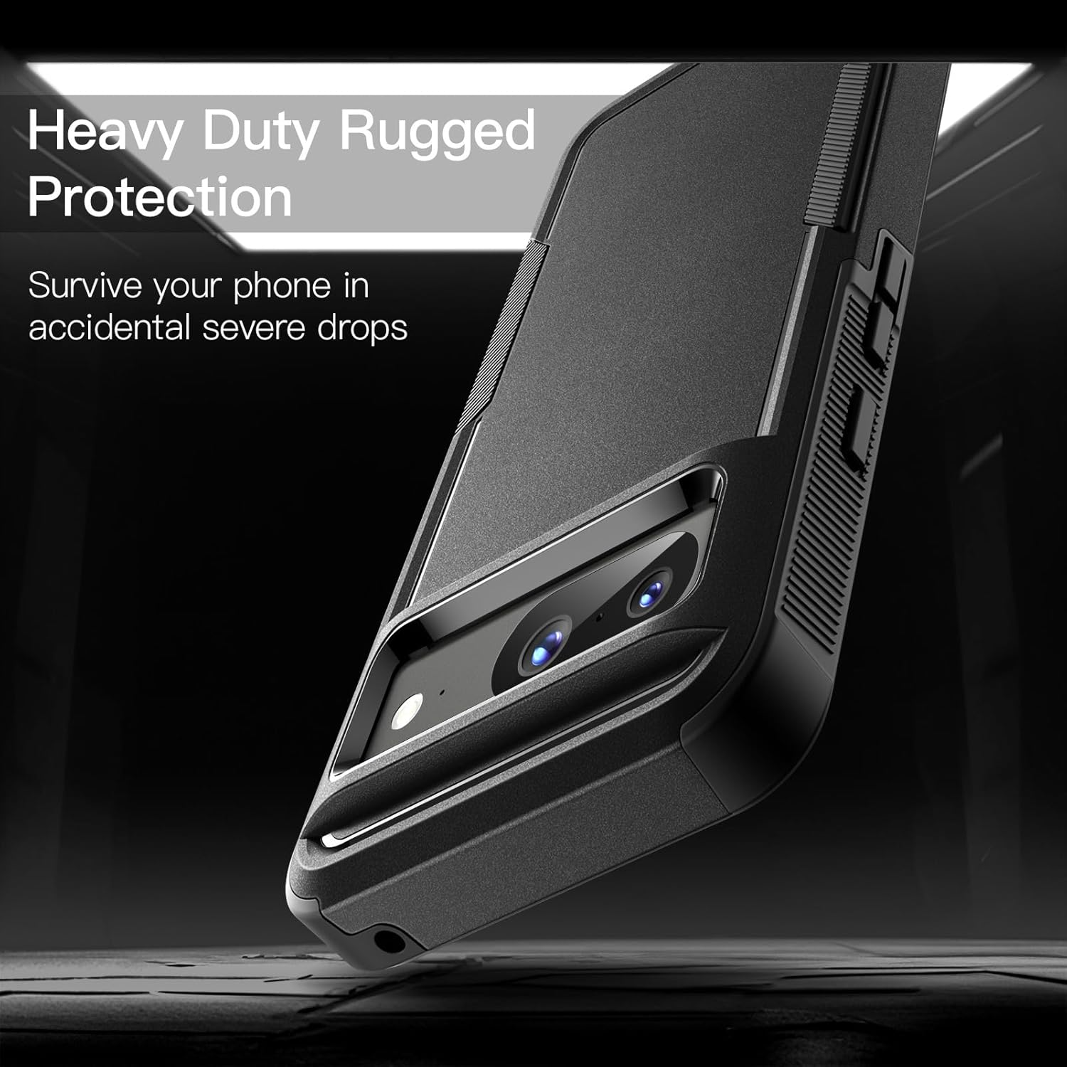 Jetech Case for Google Pixel 8 6.2-Inch 2023, Heavy Duty Dual-Layer Protection, Rugged Tough Shockproof Phone Cover with Matte Design (Obsidian) image number 1