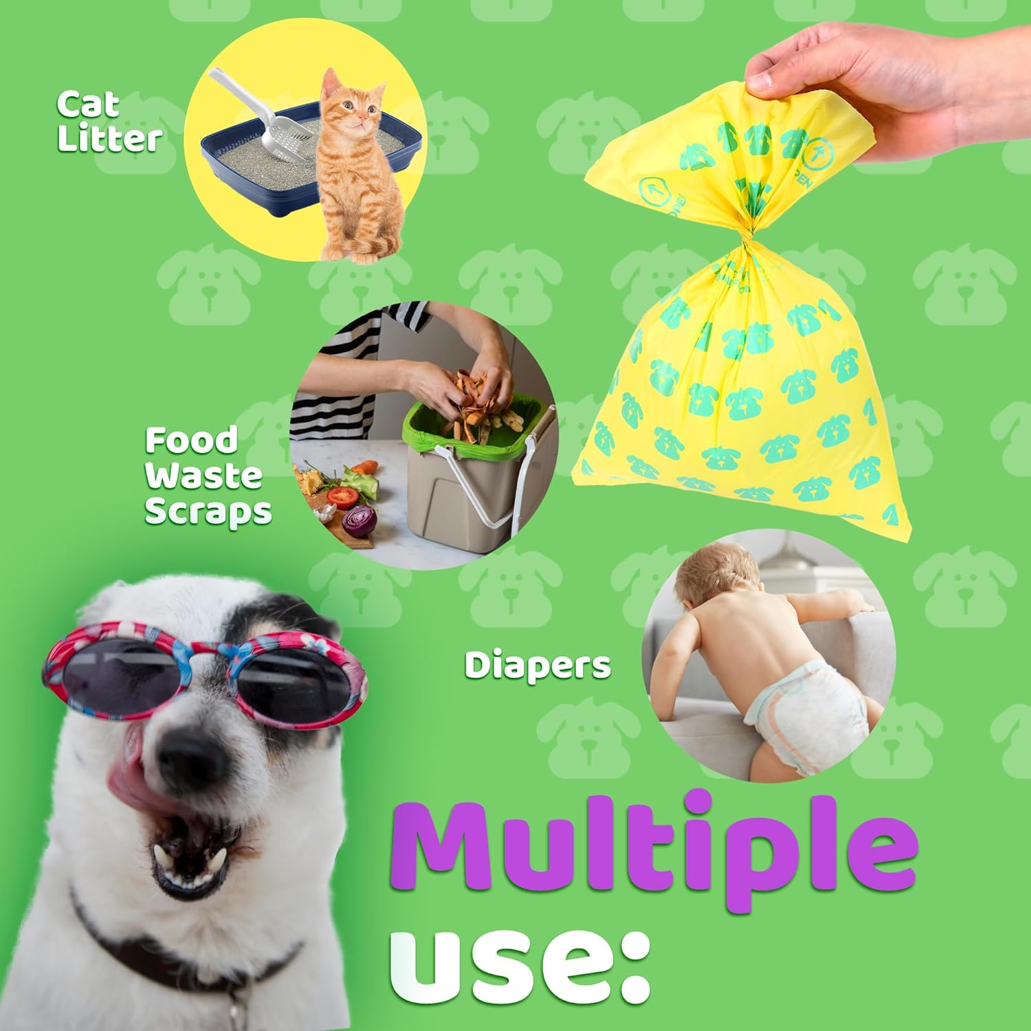 OOPS Compostable Dog Poop Bags, Certified Compostable, Unscented 240/120 Counts 16/8 Rolls Pet Waste Bags, Strong Extra Thick Leak Proof Poo Bag Rolls for Dogs and Cats, 22 X 33 CM (8 Rolls) image number 2