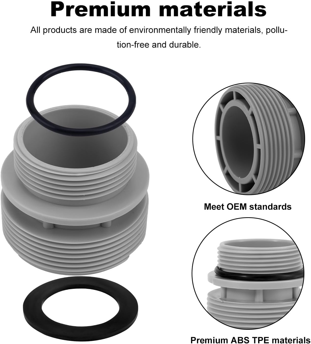4560 Pool Hose Adapter Kit, Easy to Install Hose Fittings Ground Part Compatible with Intex Hayward Coleman Pool Filter Pump Adapter 40Mm to 1 1/2 Inch Kit image number 4