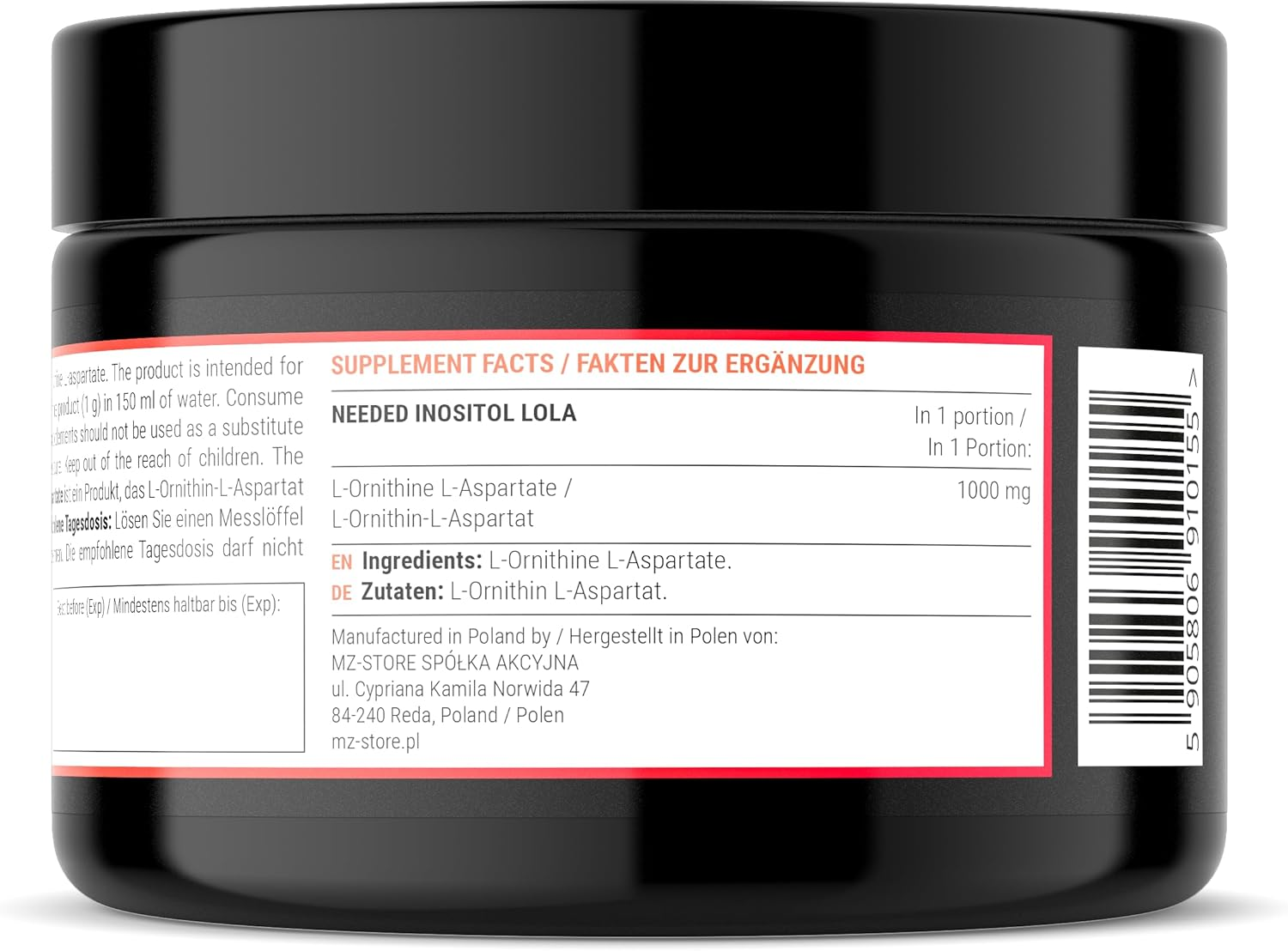 LOLA (L-Ornithine-L-Aspartate) Powder 80G -Mix of Two Amino Acids: Ornithine and L-Aspartic Acid 1000 Mg per Serving - 80 Servings per Pack - Diet Supplement - by MZ image number 3