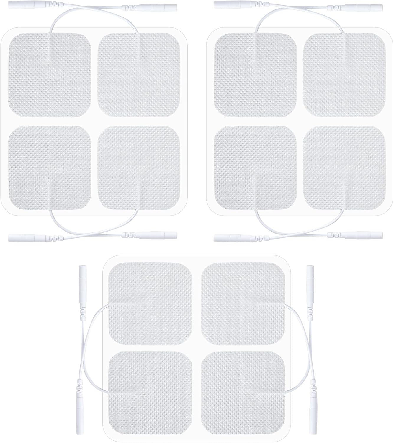 12 Pcs TENS Machine Pads & TENS Pads - Premium Self-Adhesive Unit Replacement Pads, Electrode Gel Pads for Pain Relief, 5X5Cm, Reusable & Long-Lasting, Compatible with Most TENS Massagers (White) image number 5