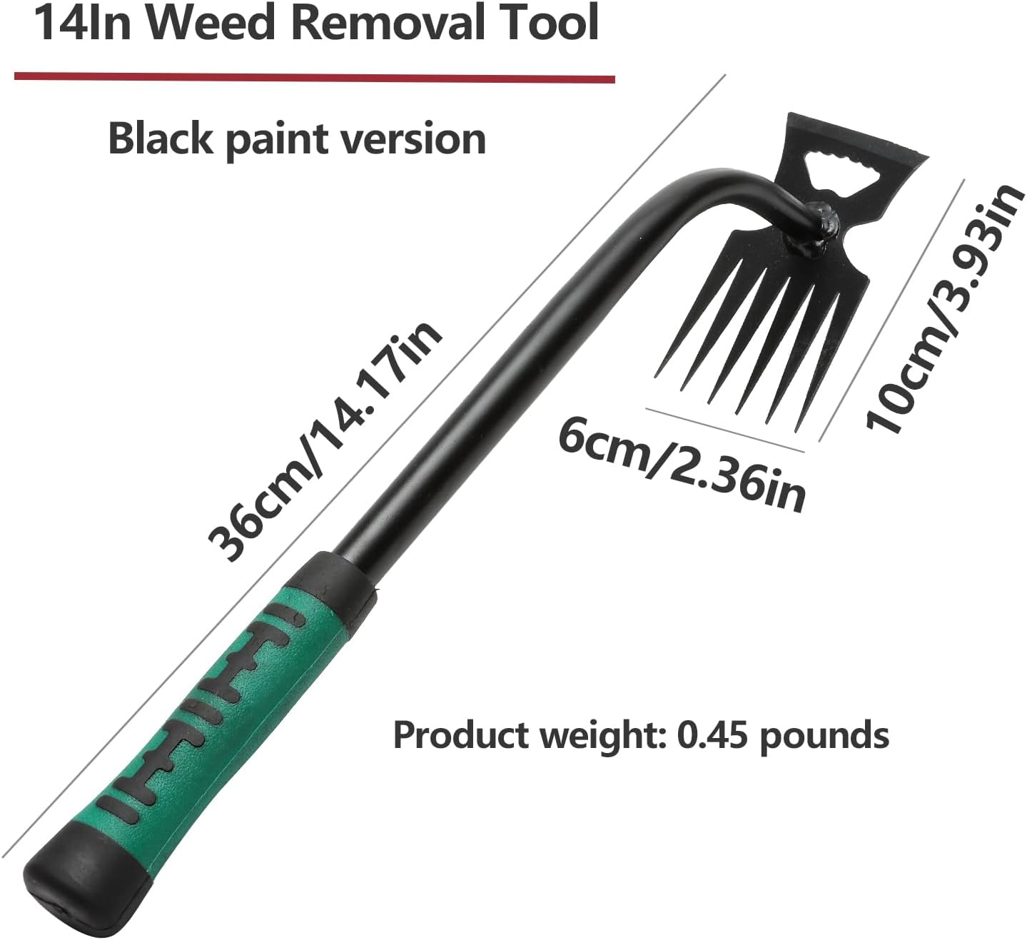 Gardening Hand Weeder Tools, Weeding Artifact Uprooting Weeding Tool, Durable Manganese Steel Hand Weeder Tool, Manual Multifunctional Weeders Gardening Tools for Yard and Garden (6 Tines) image number 3