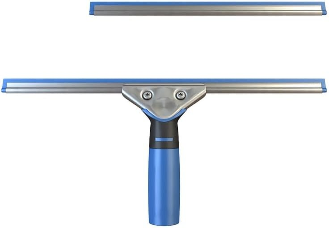 Professional Squeegee - Premium Quality Silicone Rubber Blades with Ergonomic Handle for Streak-Free Cleaning - Perfect for Windows, Shower Doors, and Railings