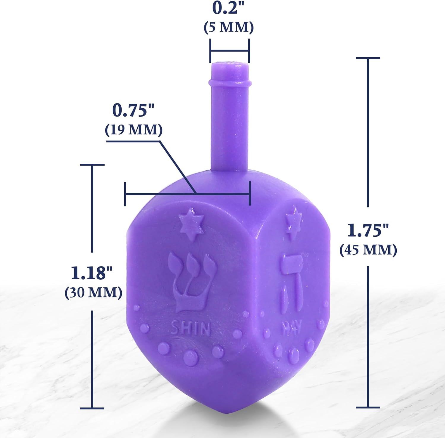 Zion Judaica 100 Medium Plastic Hanukkah Dreidels with English Transliteration - Ziplock Bag image number 5