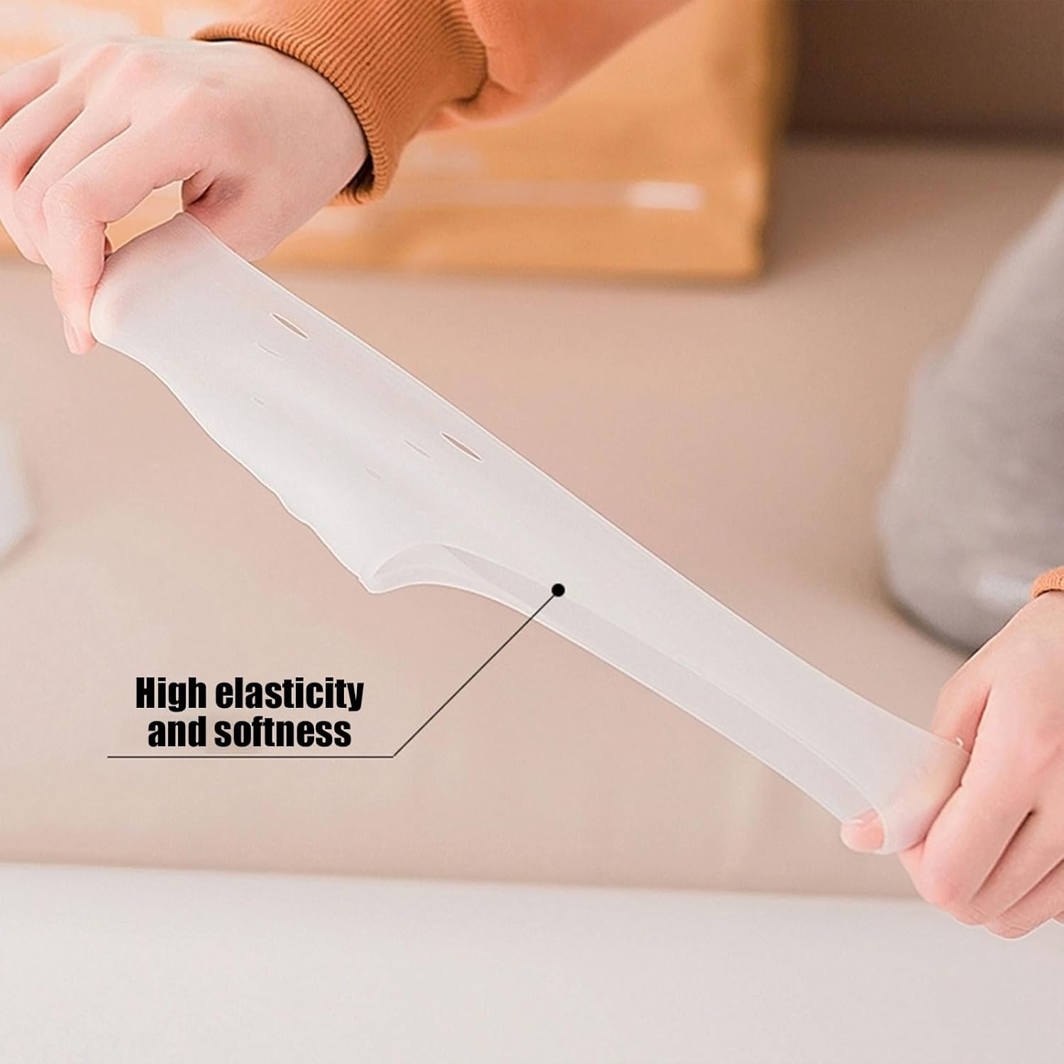 Gel Heel Protectors (2 Pairs) - Silicone Heel Pads for Women & Men - Moisturizing Cushion for Blisters Cracked Feet Plantar Fasciitis Relief - Soft Gel Heel Cushions & Cups Support image number 3