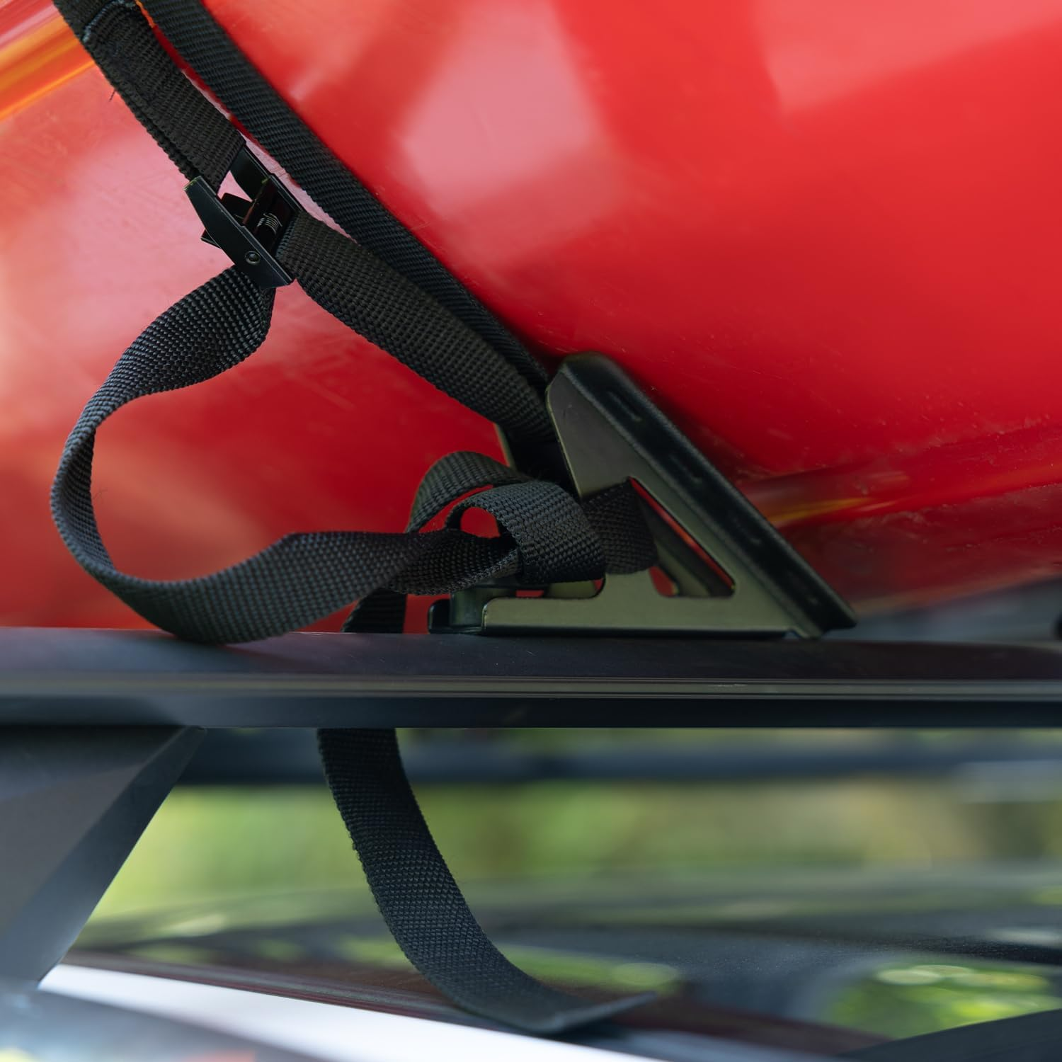 TOOENJOY Universal Metal Kayak Roof Rack Saddles, 4 Pack Car Top Kayak Canoes Carrier with Tie down Straps for Mounting on SUV, Car Crossbar (Black) image number 3