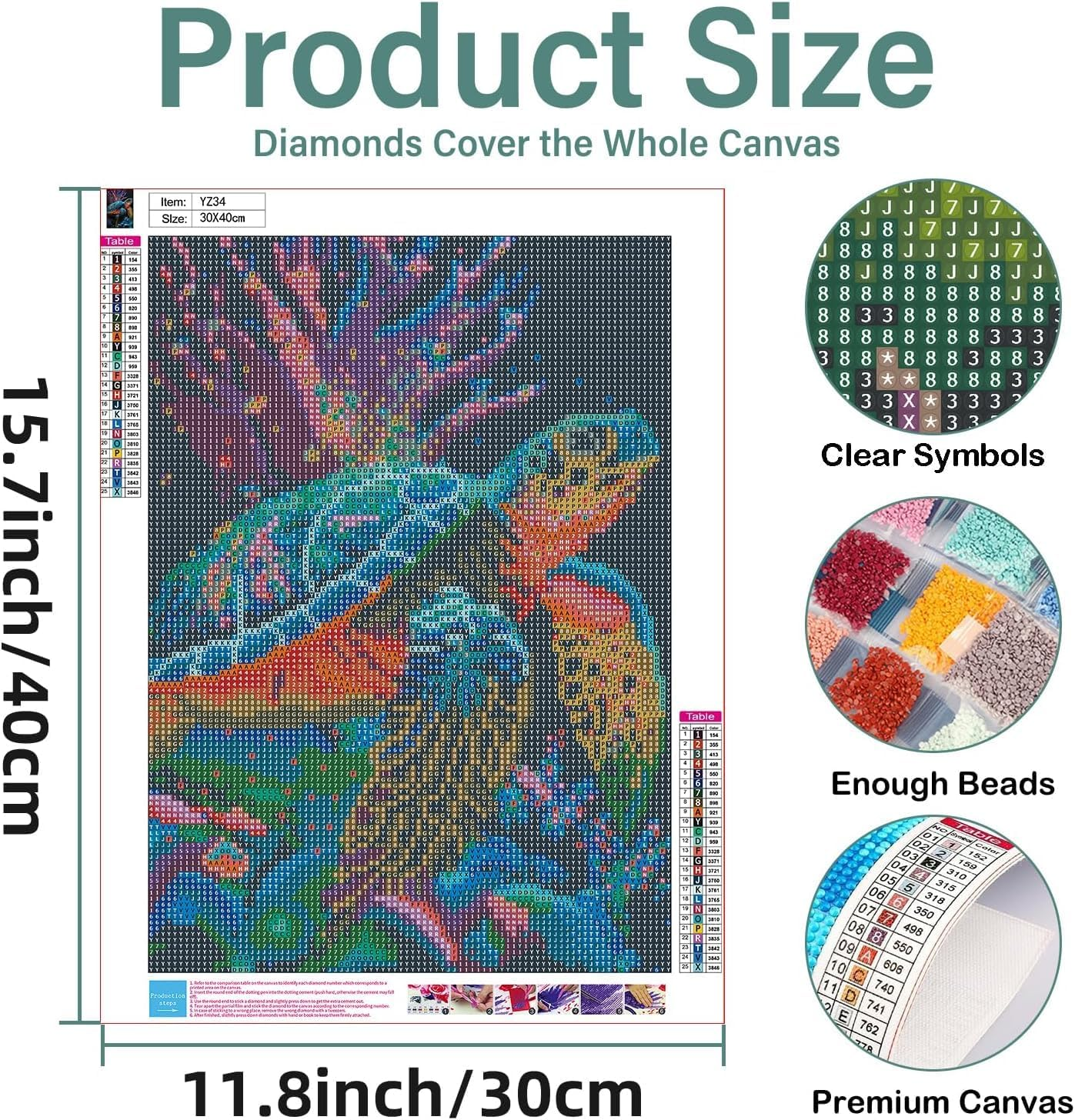 Diamond Painting Kits for Adults, Sea Turtle 5D DIY Diamond Art Kits Full Drill Diamond Dots for Gift Wall Decor and Relaxation Gem Arts 12X16 Inch image number 5