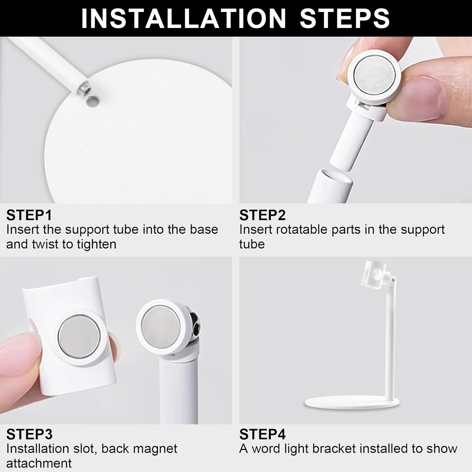 Diesisa Mini UV Light Stand for Gel Nails - 360 Degree Multi-Functional Handheld Holder, Patch Mini Gel Lamp Bracket for Nail Art - White image number 6