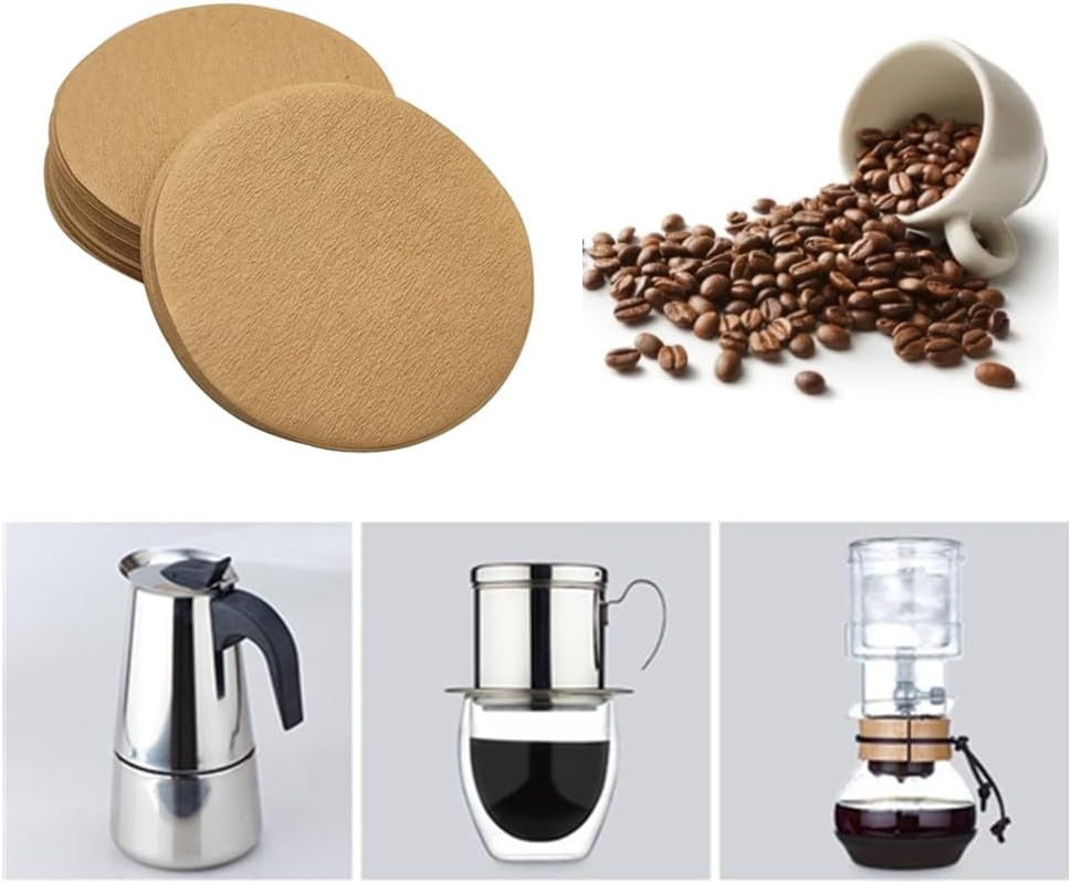 Unbleached Percolator Coffee Filters,Caasfooy 600 Pack of round Espresso Paper Filter, Universal Replacement, Natural Filter Paper for Espresso Makers and Coffee Machines image number 4