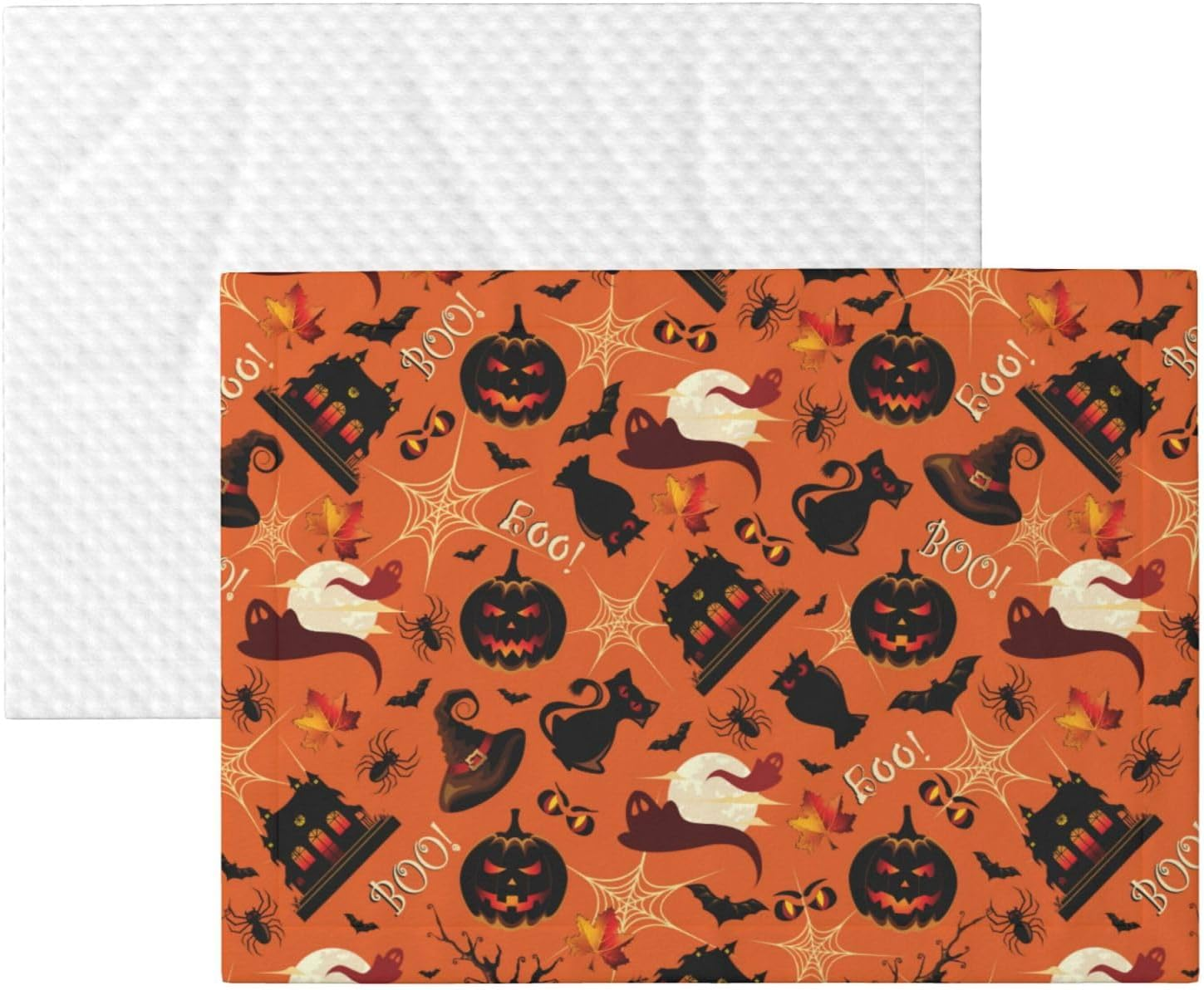 Plush Pet Blanket Pumpkins Moon Ghost Halloween 3D Paw Print Design Soft Fluffy Blankets Throw for Dog Puppy Cat Kitten Pets Gifts Medium image number 6