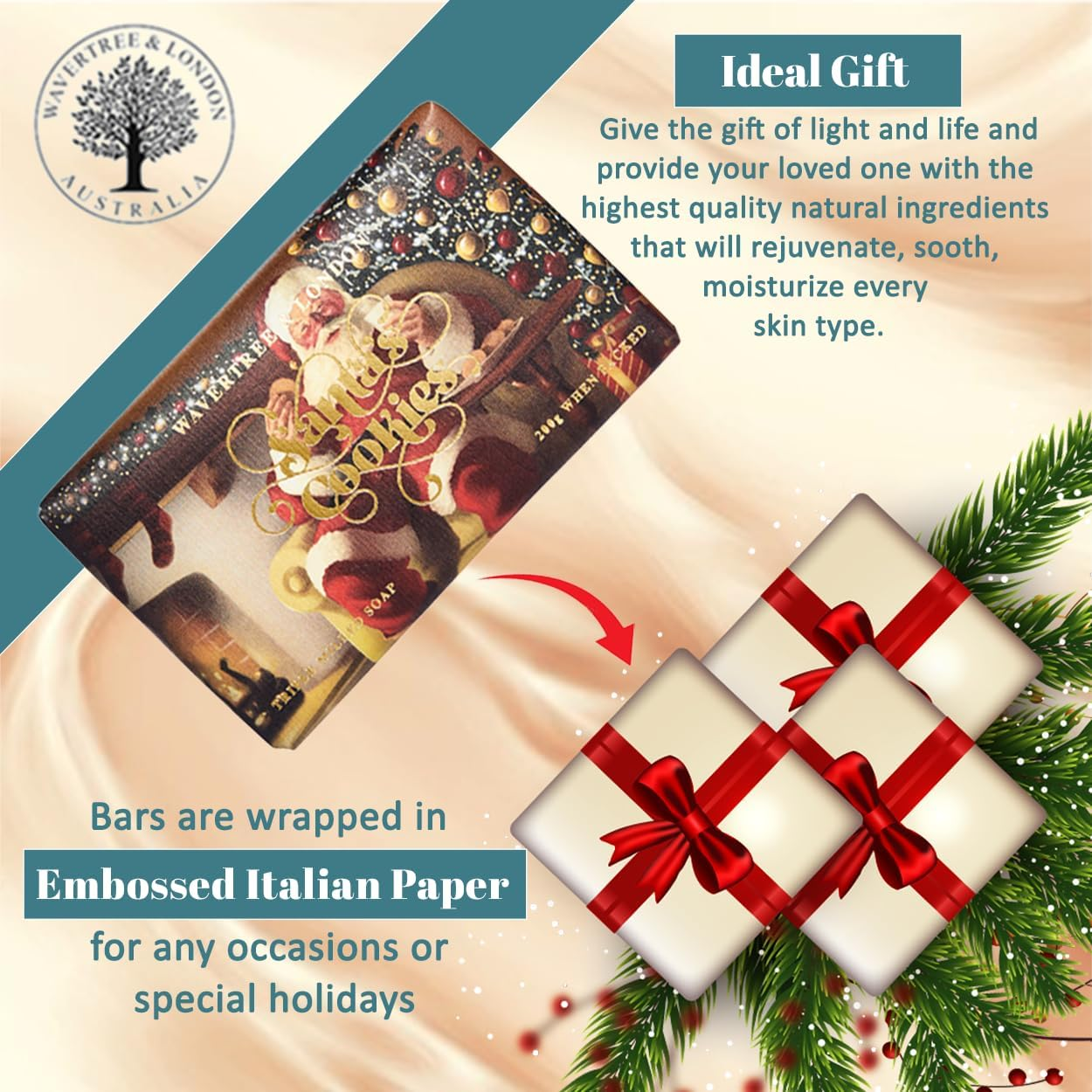 Wavertree & London Beach Scented Natural Soap (8 Bars), 7Oz Moisturizing French Triple Milled Soap Bars Enriched with Shea Butter - Pure Plant Oil Bath & Body Soap for All Skin Types image number 6