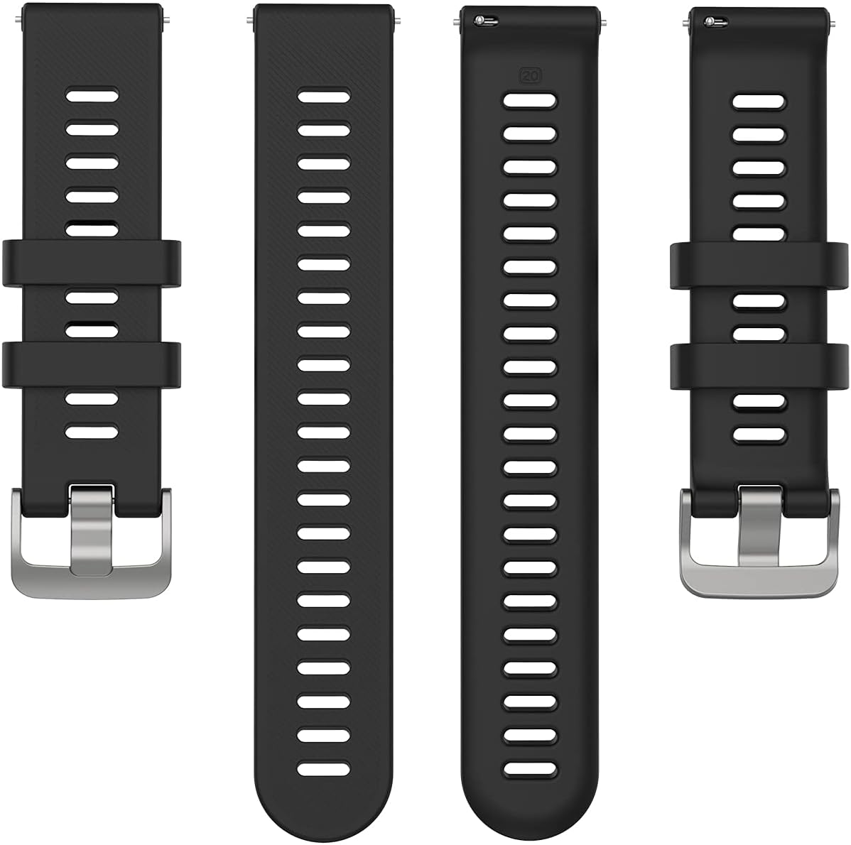 Soft Silicone Band Intended for Garmin Forerunner 55 Smartwatch Wristband, Replacement Bracelet Sport Strap Multicolor Selection Intended for Men/Women (Black)