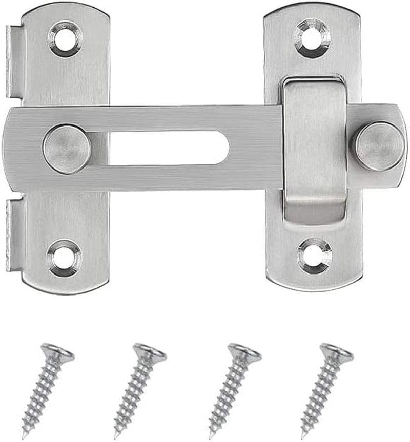 Flip Door Latch, 4 Inch Stainless Steel Barn Sliding Safety Door Bolt Latch for Indoor and Outdoor Use (Silver) image number 2
