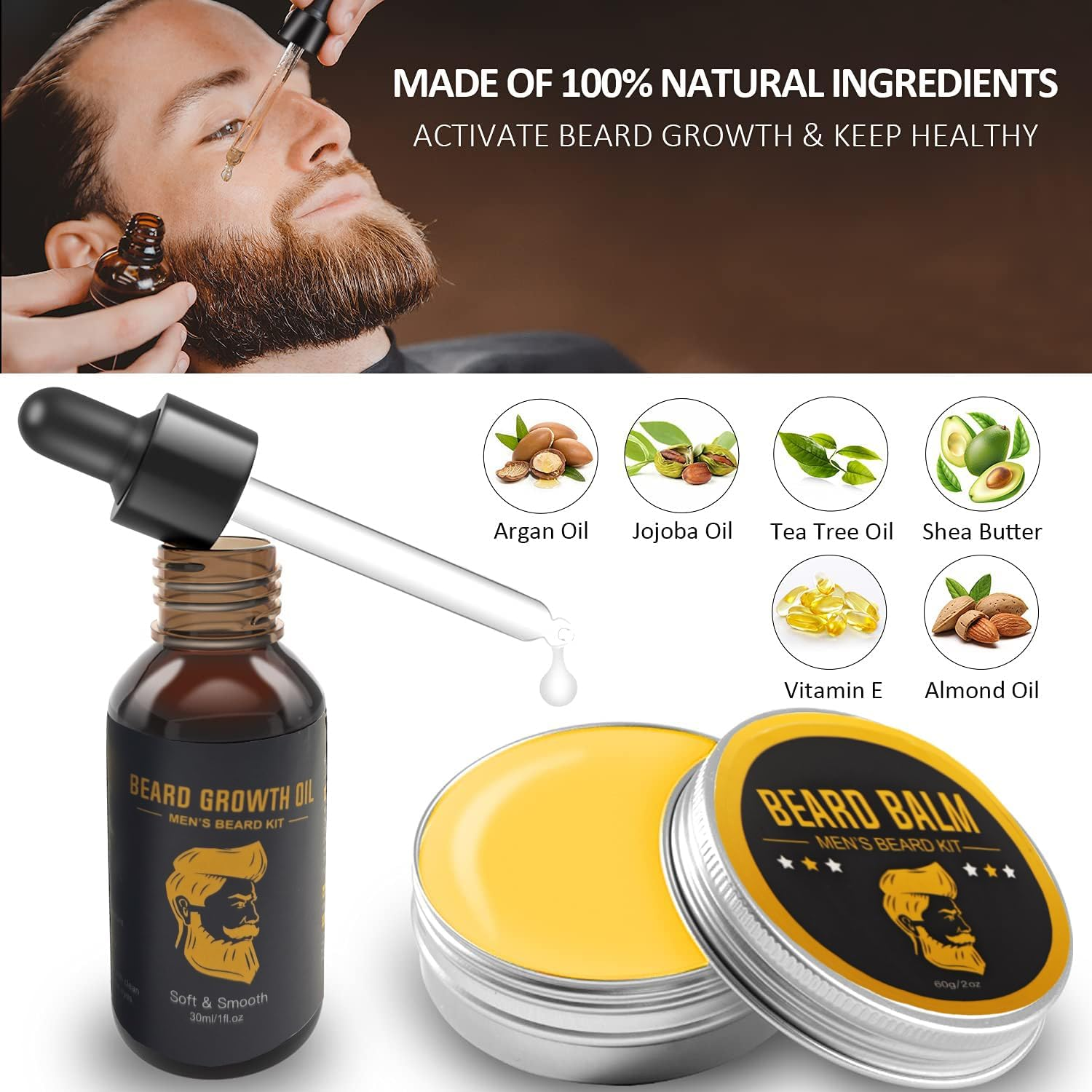 Dad Gifts for Fathers Day, Beard Grooming Kit for Men'S Grooming Routine, Anniversary & Birthday Gifts for Men/Him/Husband/Boyfriend/Brother/Stepdad/Grandpa, from Daughter Wife Kids Son image number 4