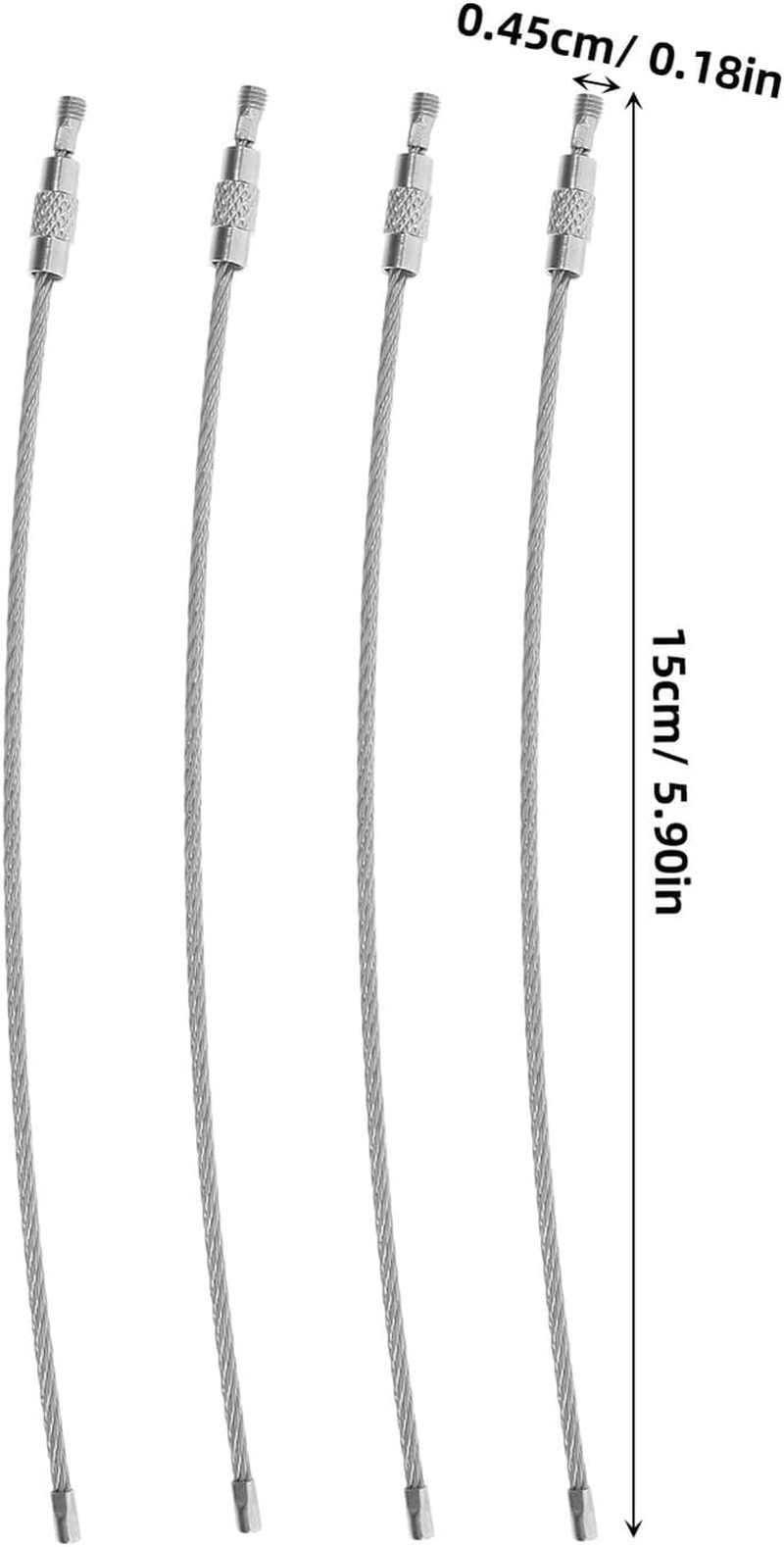 10Pcs Stainless Steel Wire Key Rings with Twist Lock Mechanism for Secure Key Organization Versatile Luggage Tags and Travel Gear Clips Lightweight Cable Loops for Men and Outdoor image number 2