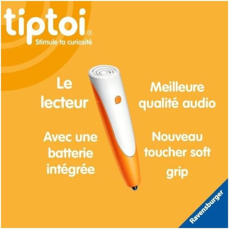 Ravensburger - Tiptoi Starter Set - Reader + Book 'L'Encyclop&eacute;die Des P'Tits Curieux' - Electronic Educational Game without Display from 4 Years - French Version - 00176