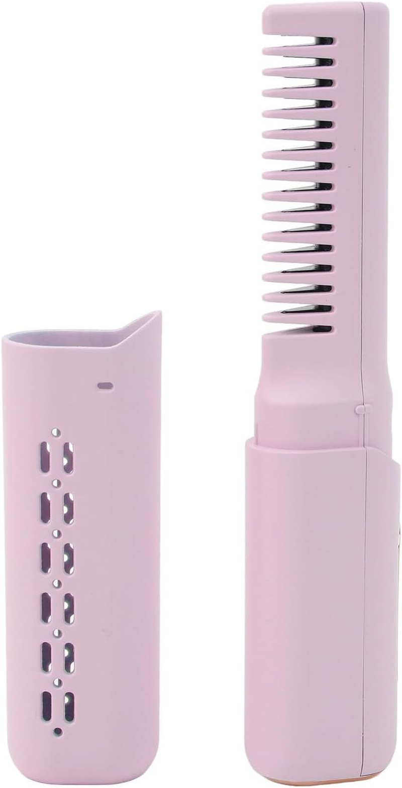 Rechargeable Mini Hair Straightener, Portable Straightening Brush, anti Scald Type C Cordless Hair Straightener with 3 Adjustable Temperature for All Hair Types (Purple) image number 6