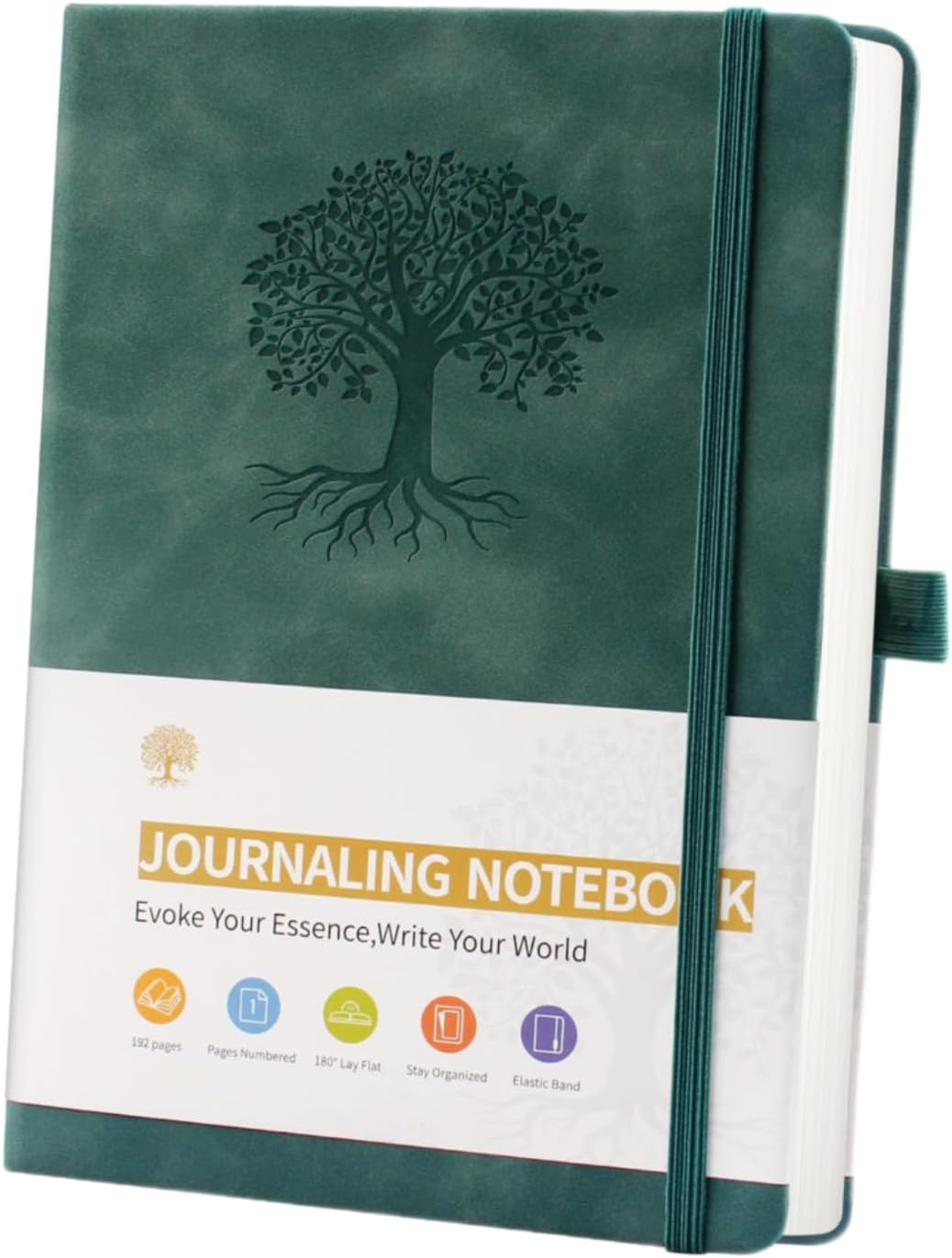 A5 Lined Journal Notebook for Women & Men,192 Pages,College Ruled Hardcover Notebook for Personal Journaling Writing, Study, Office, Travel Recording & Note Taking (Green)