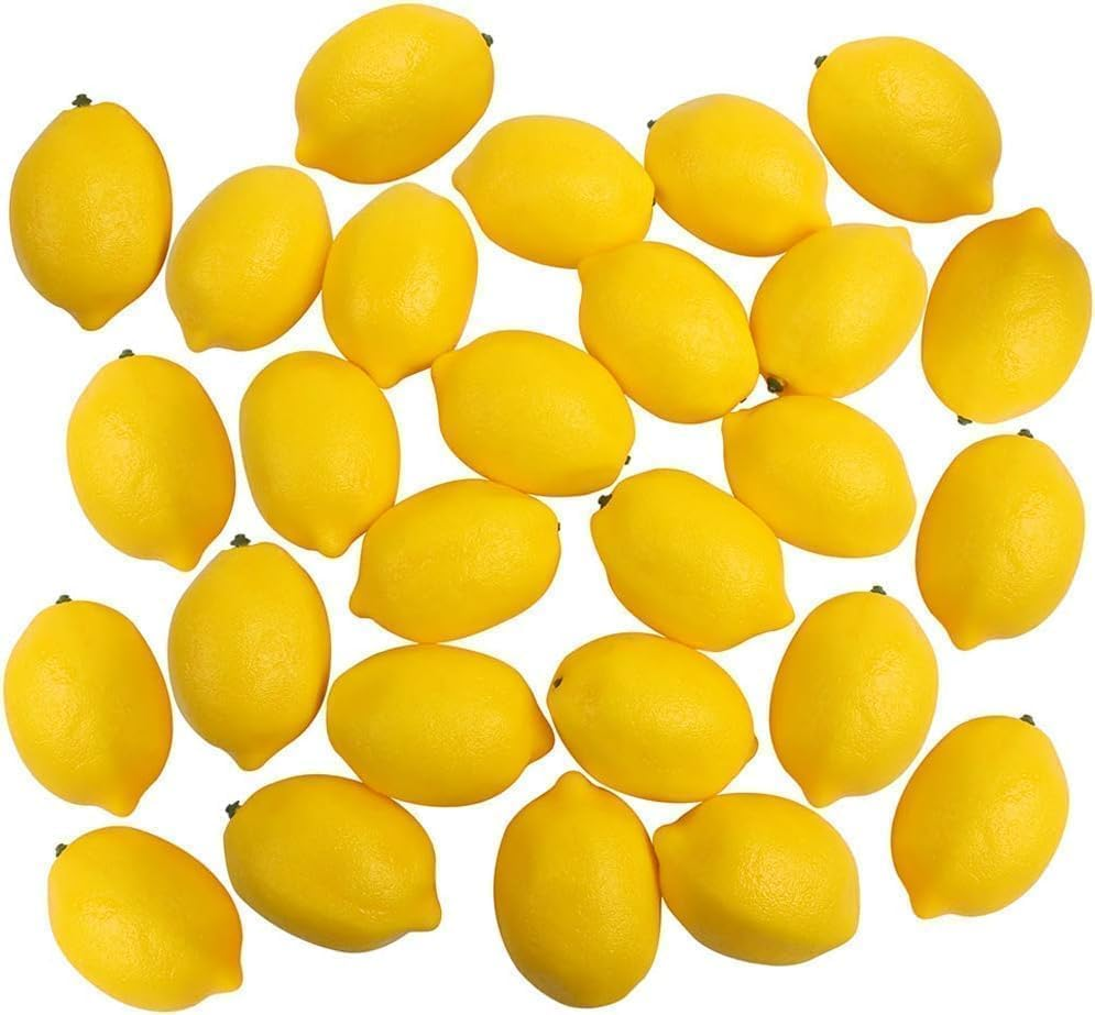 Yuanholumid 10Pcs Artificial Mini Lemon Decor Fake Fruit Home Party Festival Decoration Props，Quality and Creative House Kitchen Party Decoration Artificial Fruit image number 4