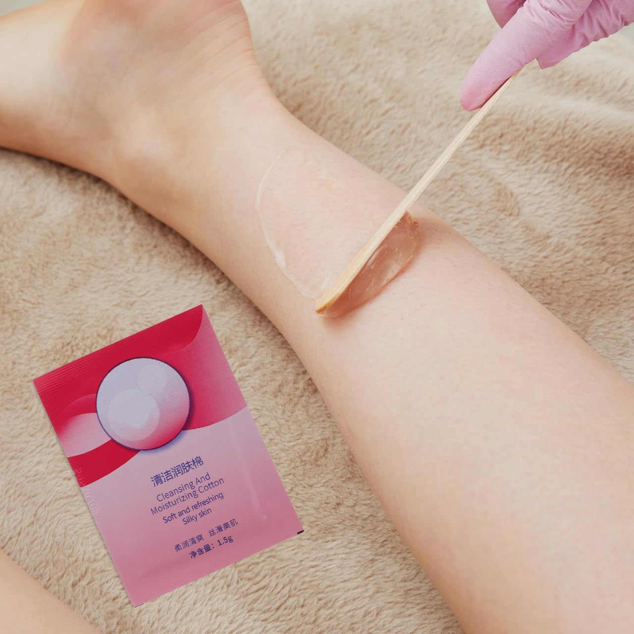 Ipetboom 20Pcs Wax Removal Wipes Post Waxing Skin Care Soft Cotton Pads with Nourishing Ingredients for Gentle after Wax Oil and Remover image number 6