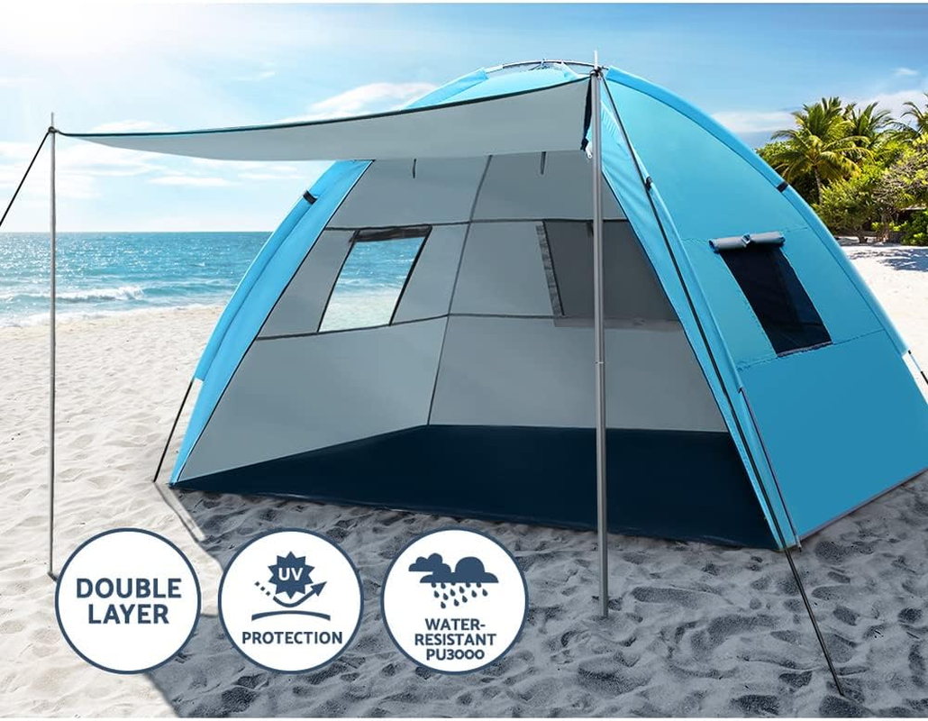 Weisshorn Pop up Beach Tent, Camping Tents 4 Person Portable Dome Shade Shelter, Automatic Easy Instant Setup Lightweight Umbrella Sun Protection Outdoor Fishing Family Picnic - Model 1 image number 5
