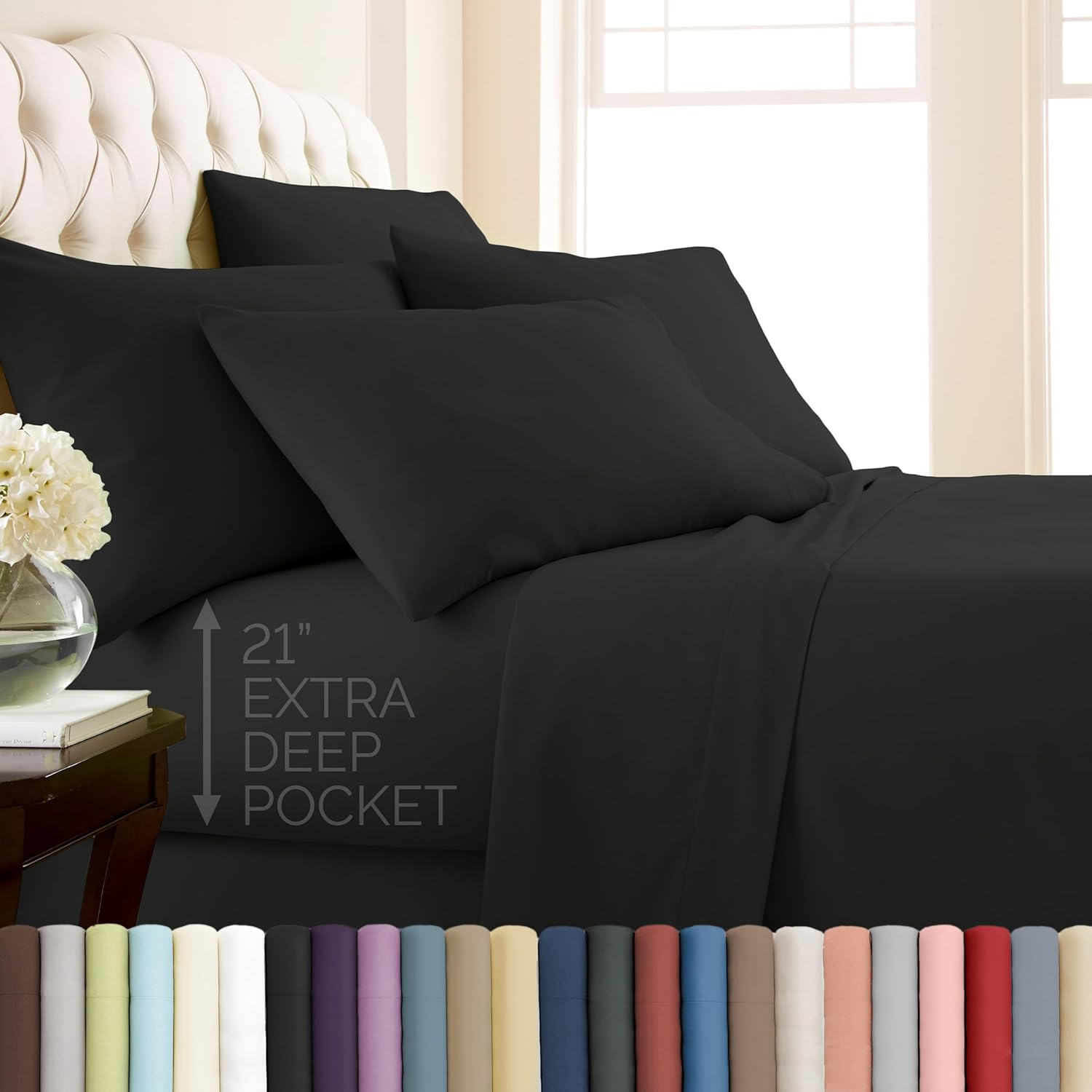 Southshore Fine Linens 6 Piece - Extra Deep Pocket Sheet Set - White - Queen