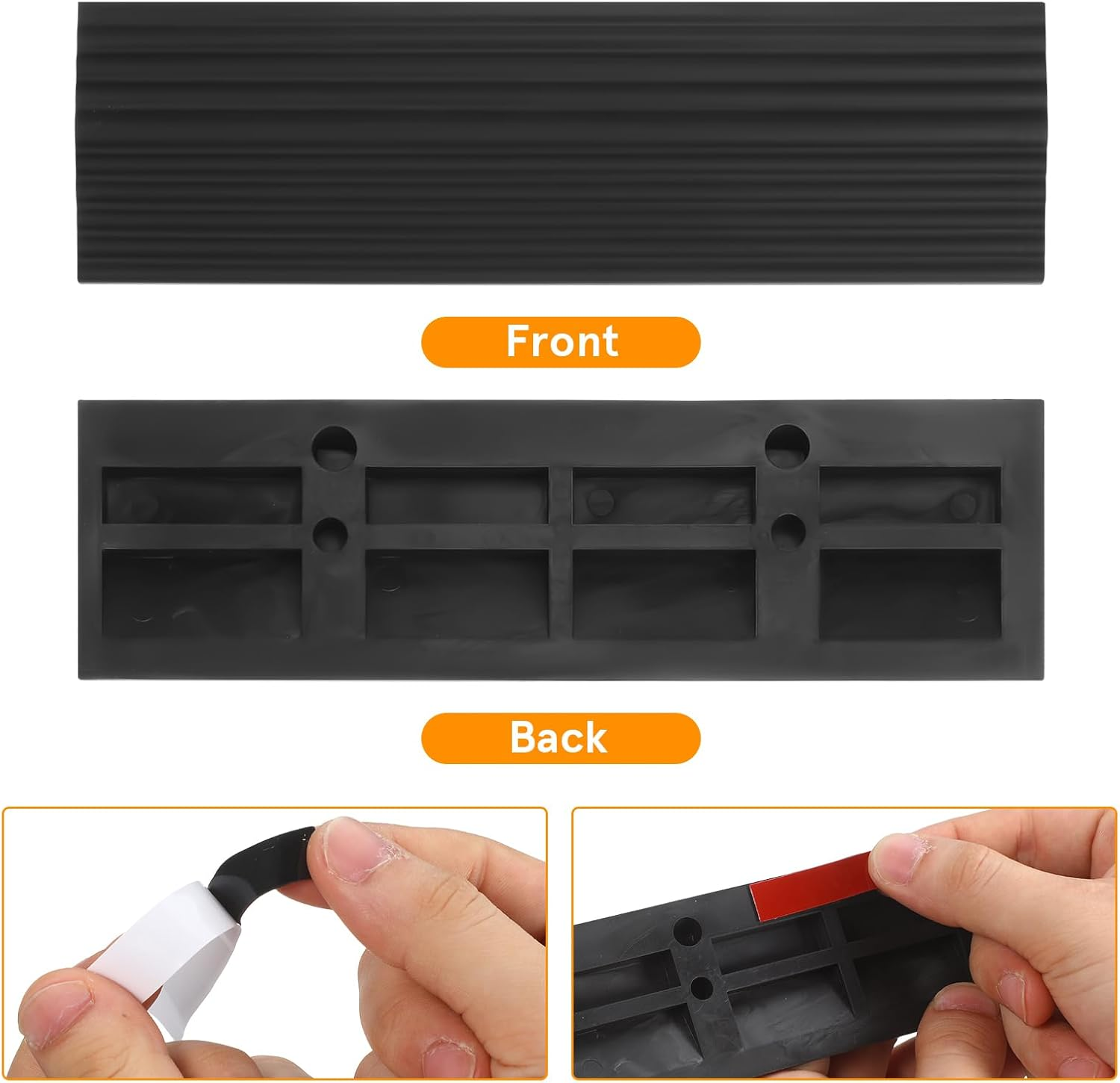 Iplusmile 2Pcs Door Threshold Ramp for Robot Vacuum Cleaner, Universal Bathroom Doorways Climbing Mat Threshold Strip for Wheelchair Sweeping Machine (1.3 X17Cm) image number 5